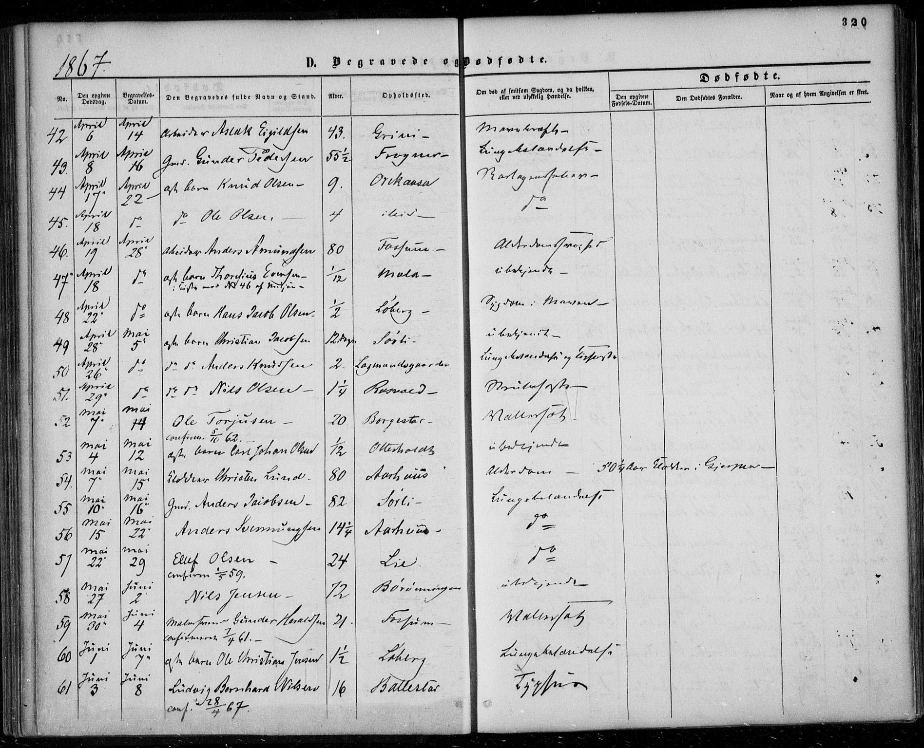 Gjerpen kirkebøker, SAKO/A-265/F/Fa/L0008b: Parish register (official) no. I 8B, 1857-1871, p. 320