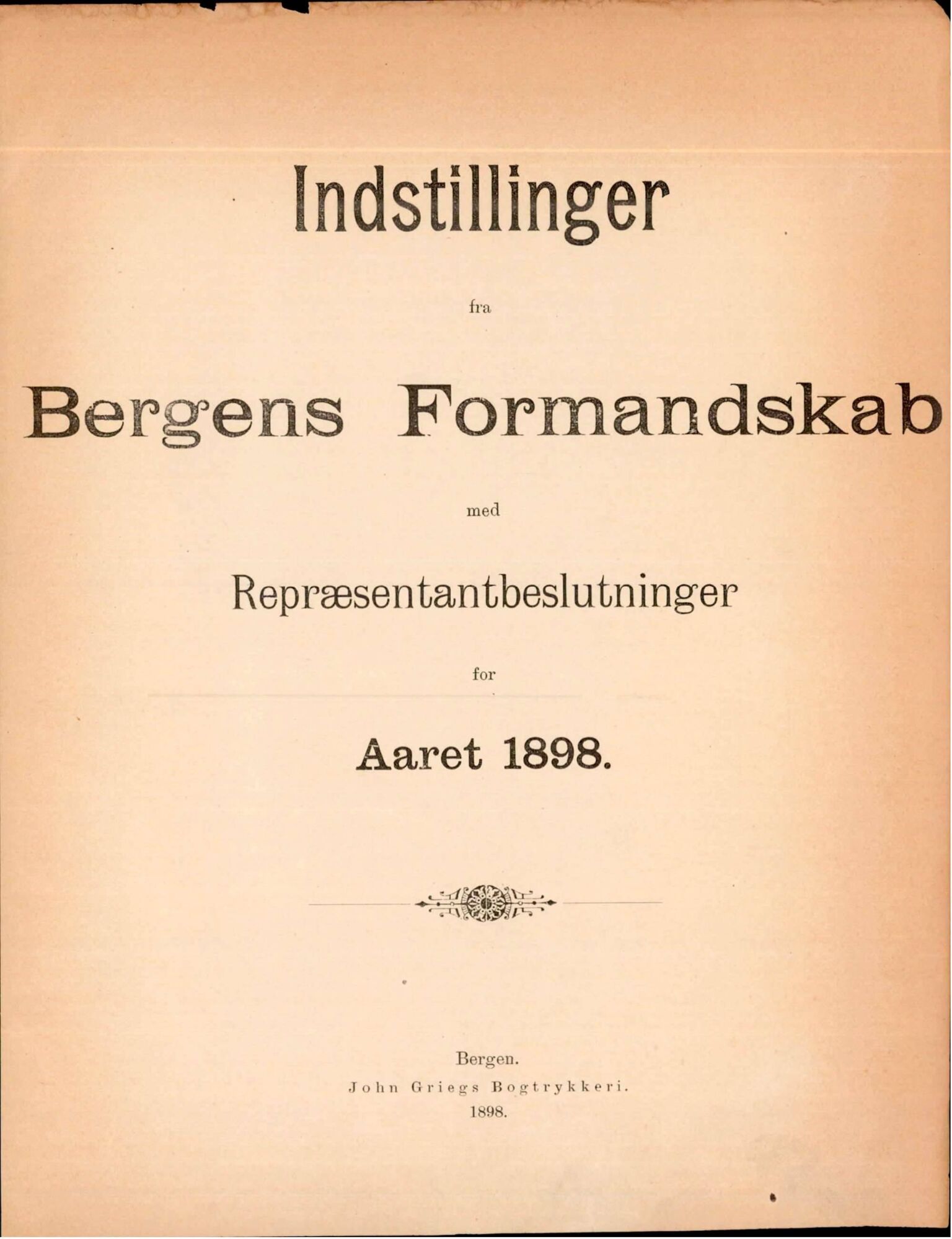Bergen kommune. Formannskapet, BBA/A-0003/Ad/L0057: Bergens Kommuneforhandlinger, bind I, 1898