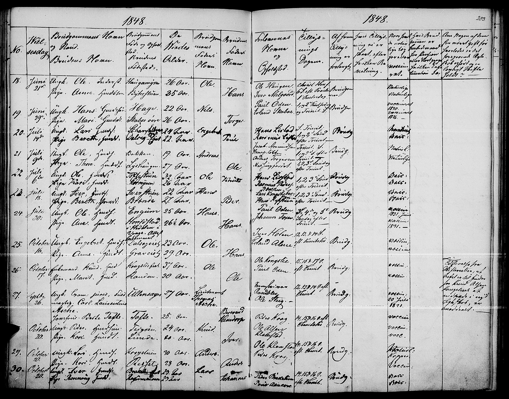 Fron prestekontor, AV/SAH-PREST-078/H/Ha/Haa/L0004: Parish register (official) no. 4, 1839-1848, p. 203