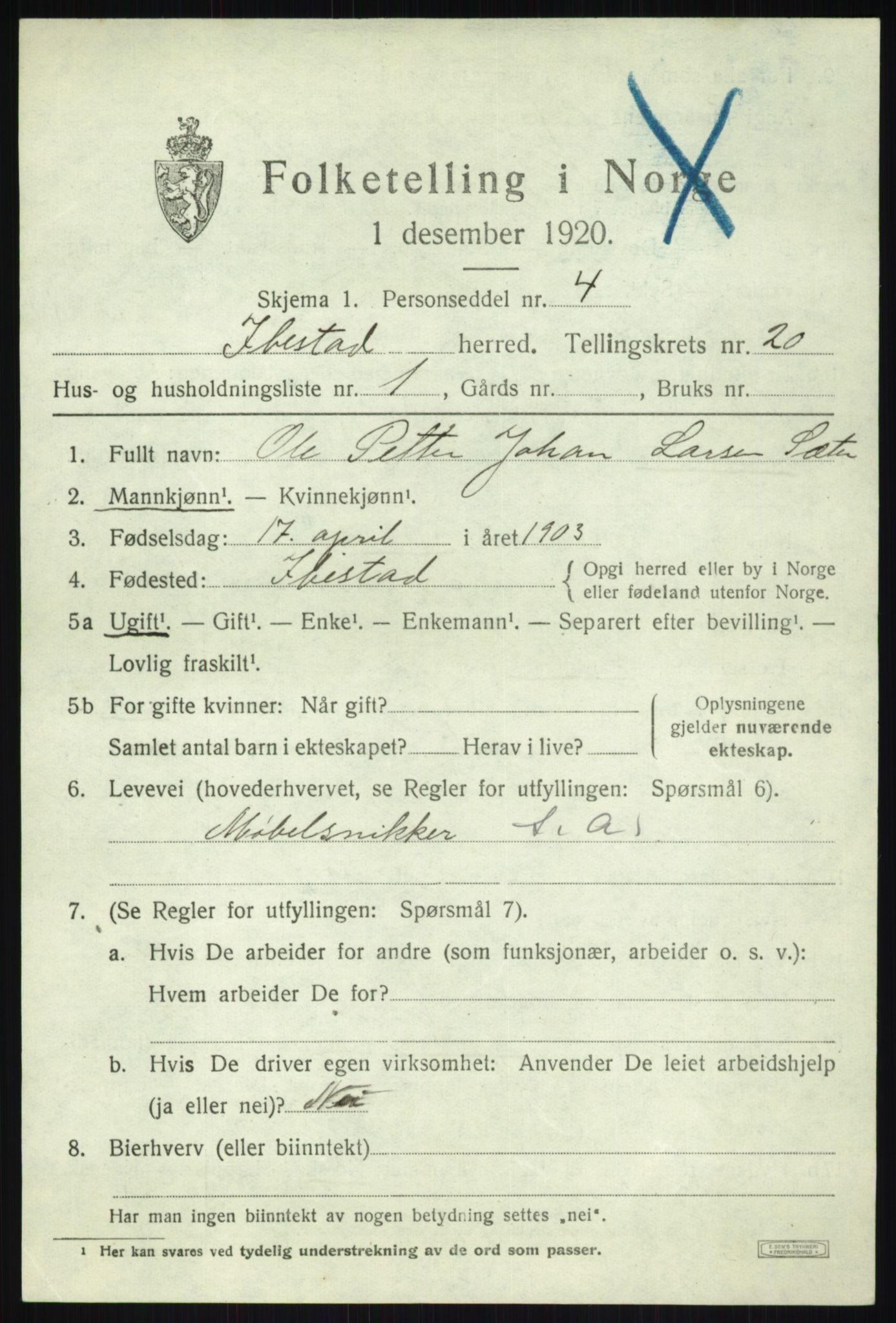 SATØ, 1920 census for Ibestad, 1920, p. 11269