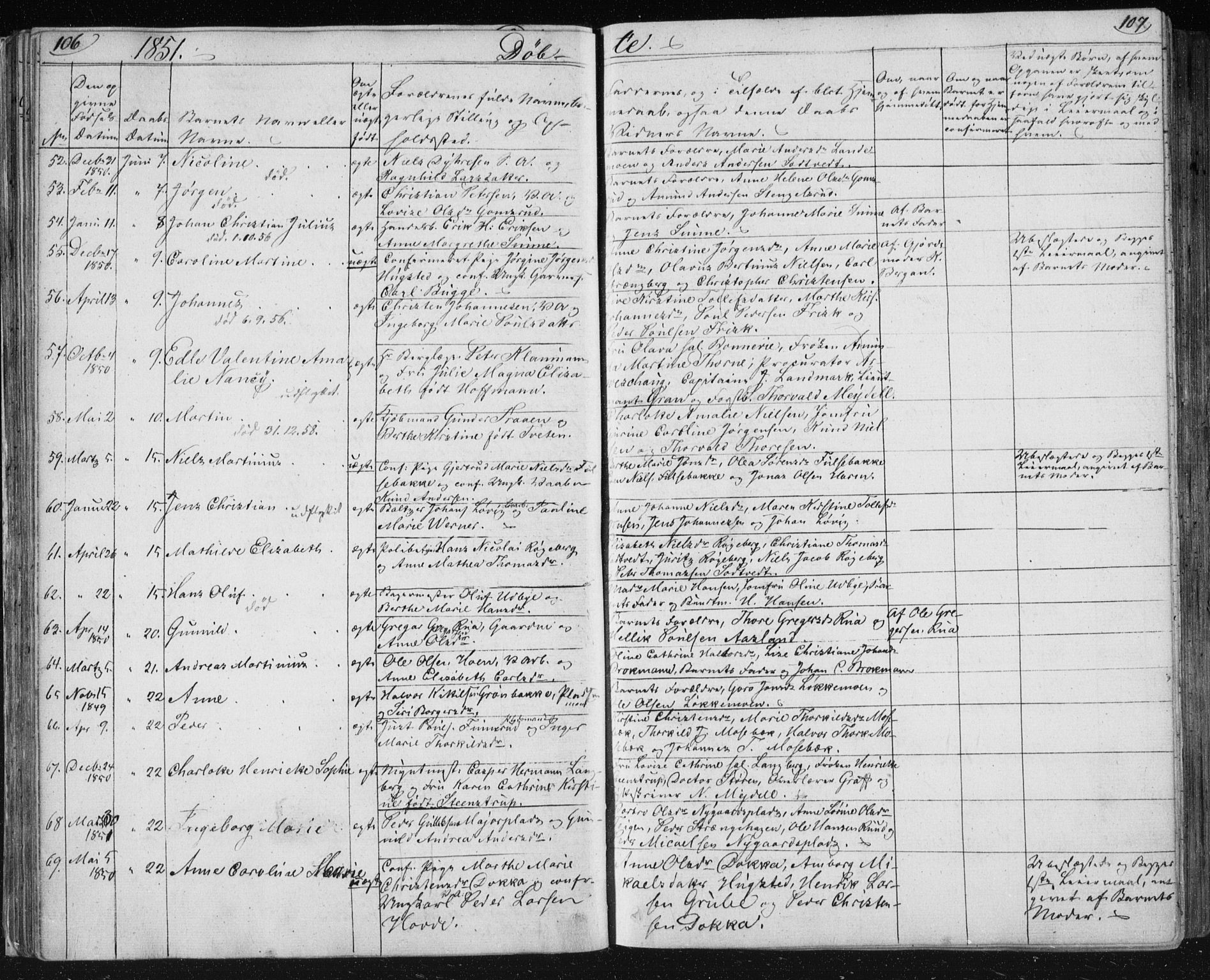 Kongsberg kirkebøker, SAKO/A-22/F/Fa/L0009: Parish register (official) no. I 9, 1839-1858, p. 106-107
