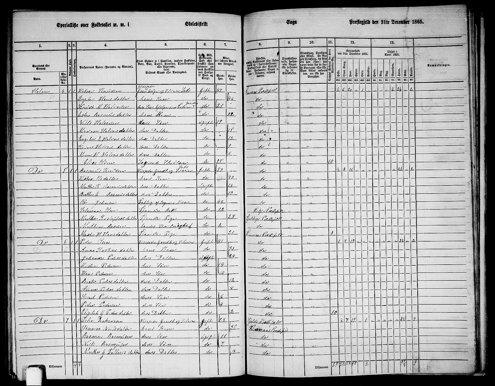 RA, 1865 census for Finnås, 1865, p. 171
