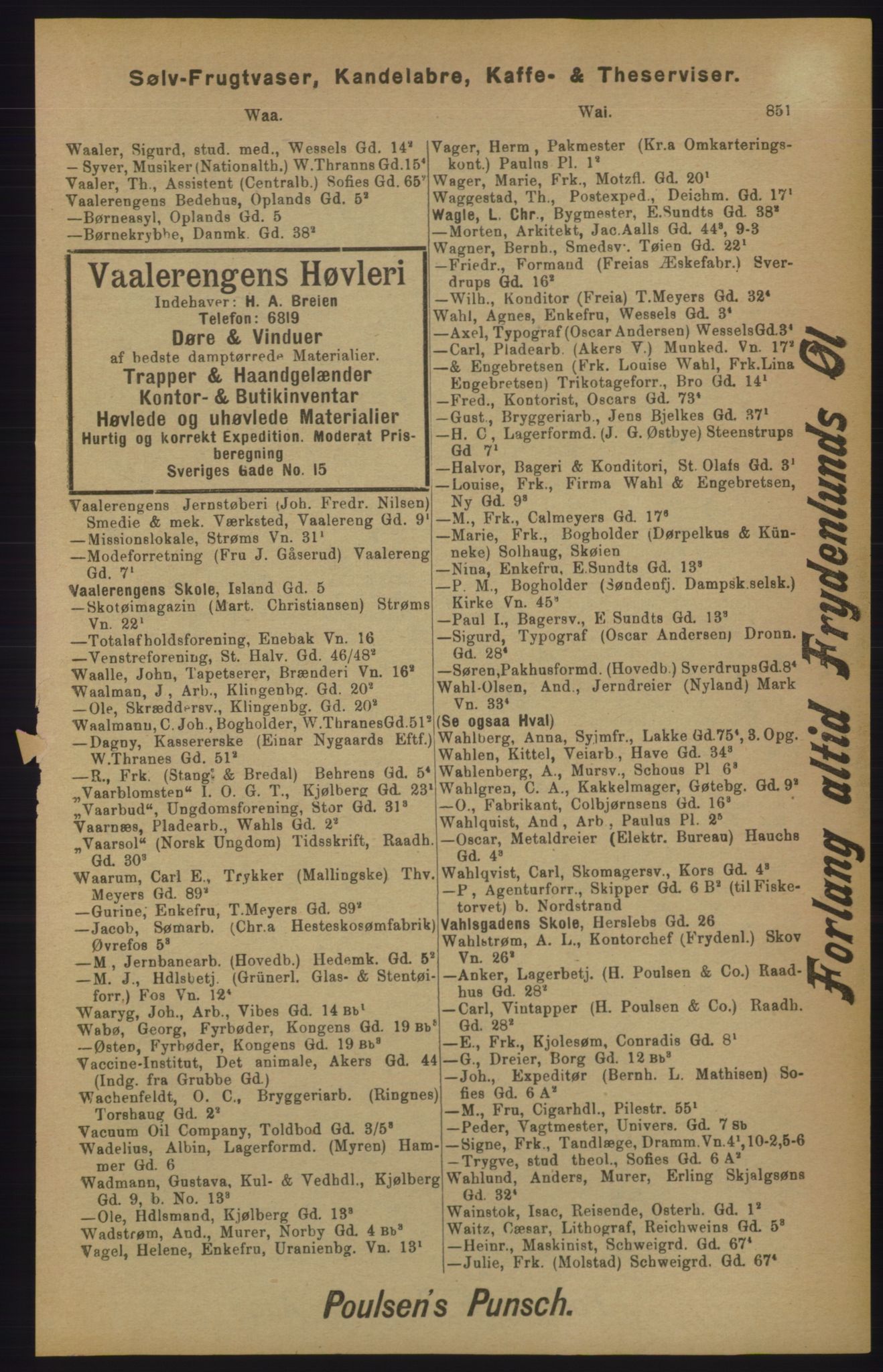 Kristiania/Oslo adressebok, PUBL/-, 1905, p. 851