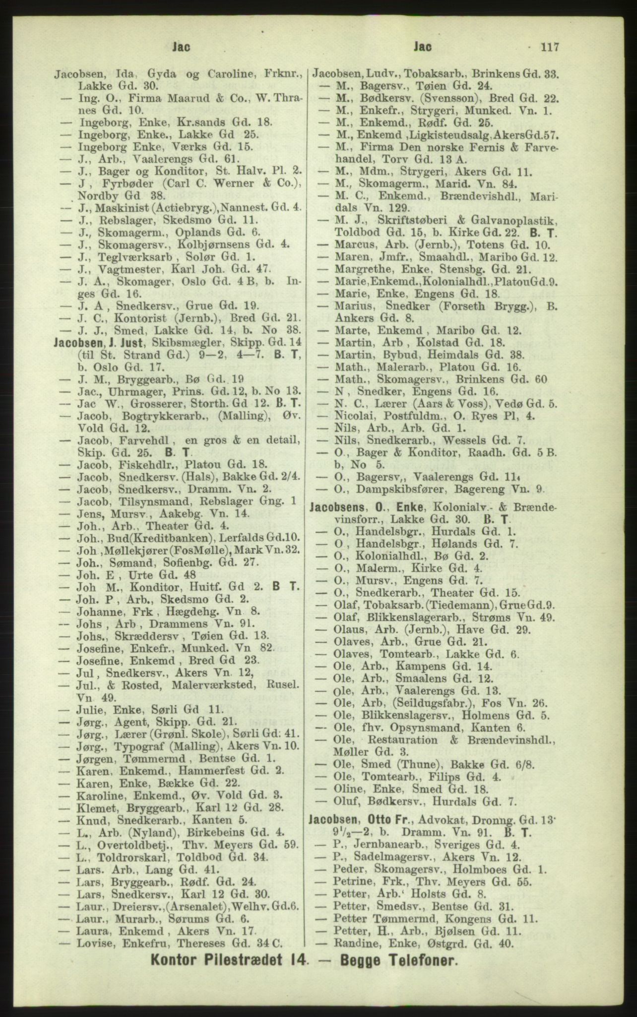 Kristiania/Oslo adressebok, PUBL/-, 1884, p. 117