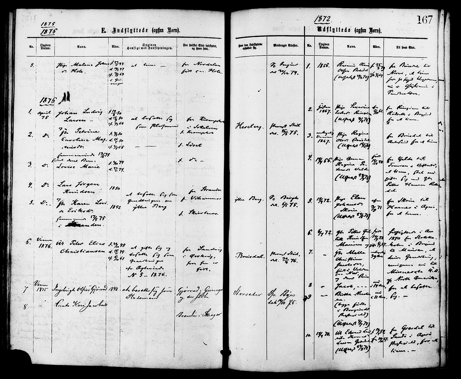 Ministerialprotokoller, klokkerbøker og fødselsregistre - Møre og Romsdal, SAT/A-1454/524/L0355: Parish register (official) no. 524A07, 1864-1879, p. 167