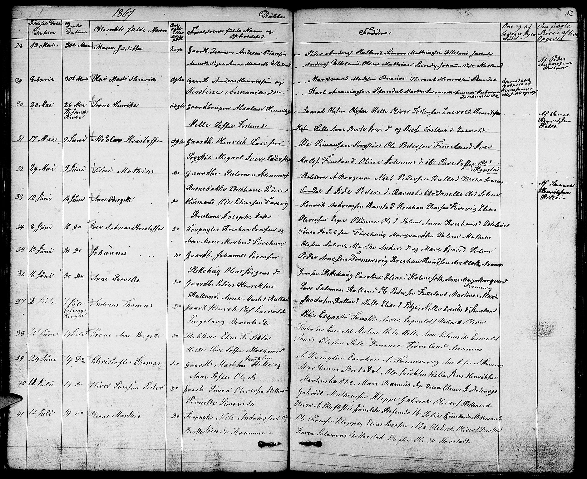 Førde sokneprestembete, AV/SAB-A-79901/H/Hab/Habd/L0001: Parish register (copy) no. D 1, 1852-1877, p. 62