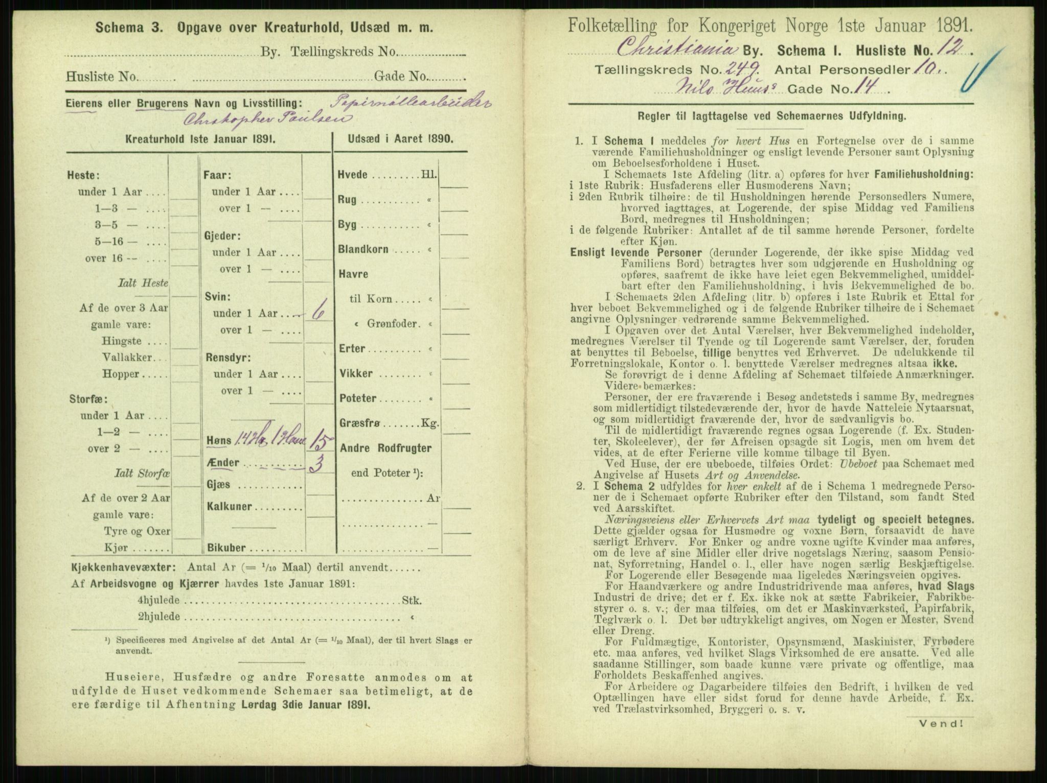 RA, 1891 census for 0301 Kristiania, 1891, p. 152297