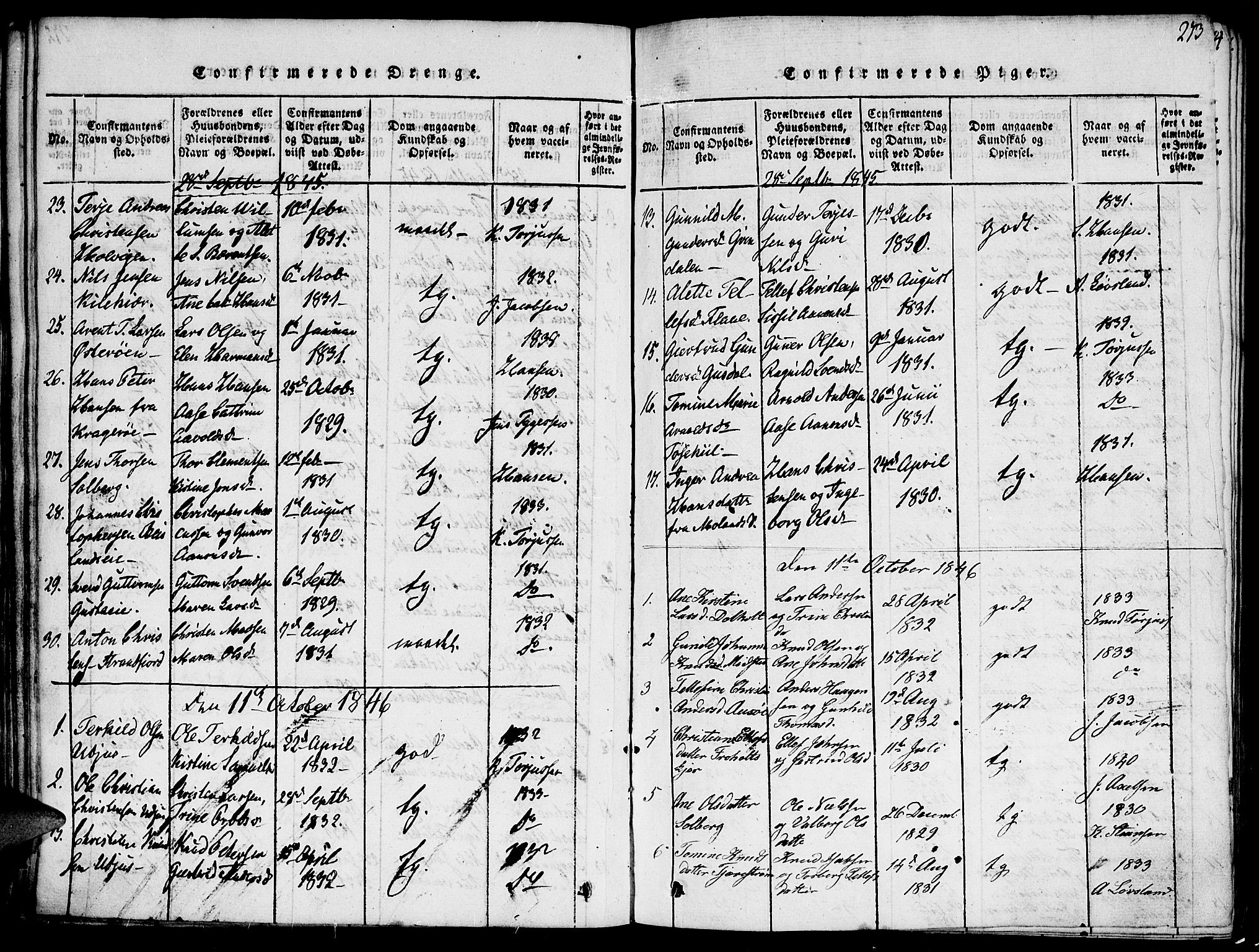 Hommedal sokneprestkontor, SAK/1111-0023/F/Fa/Fab/L0003: Parish register (official) no. A 3, 1815-1848, p. 273