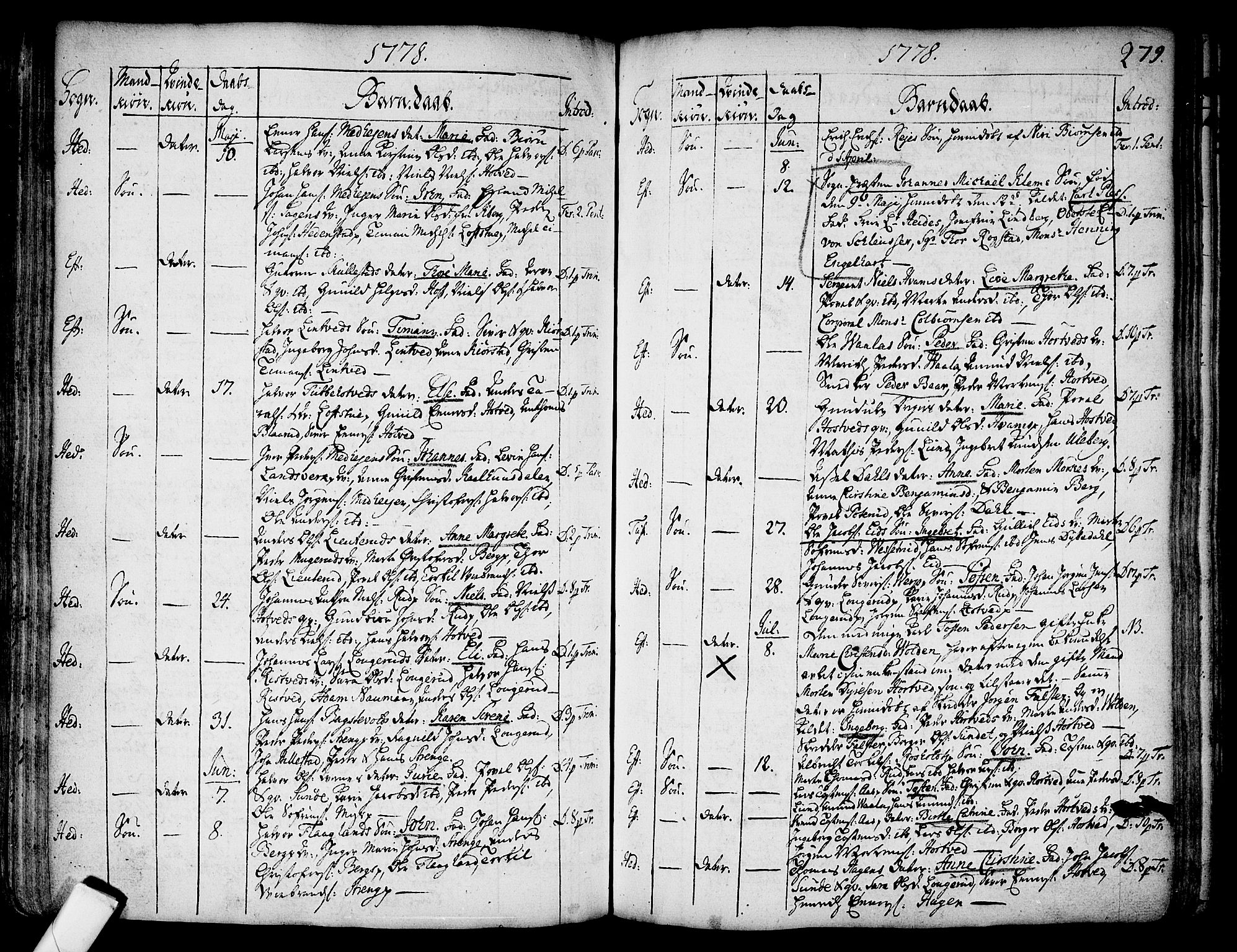 Sandsvær kirkebøker, AV/SAKO-A-244/F/Fa/L0002a: Parish register (official) no. I 2, 1725-1809, p. 279