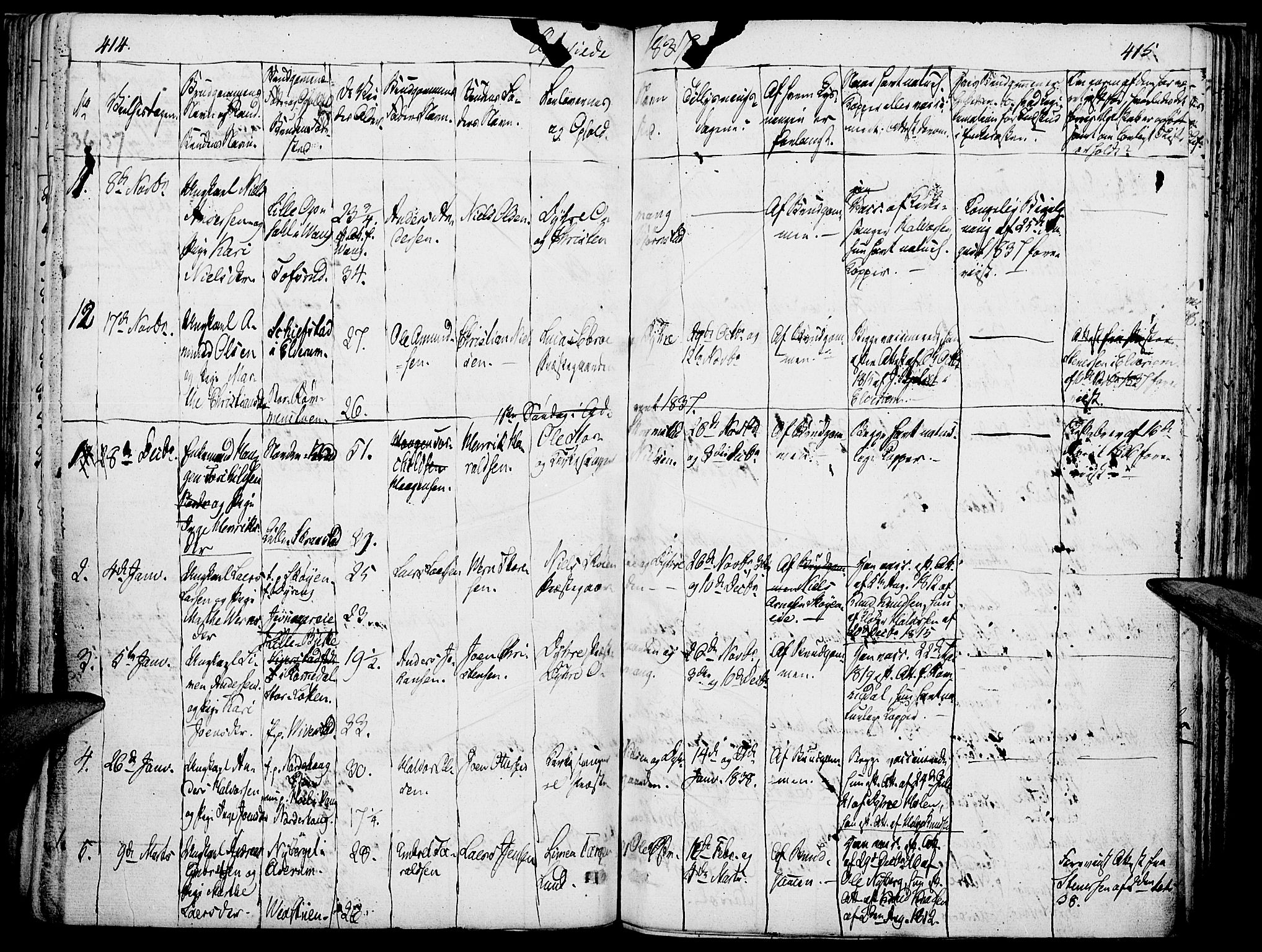 Løten prestekontor, SAH/PREST-022/K/Ka/L0006: Parish register (official) no. 6, 1832-1849, p. 414-415