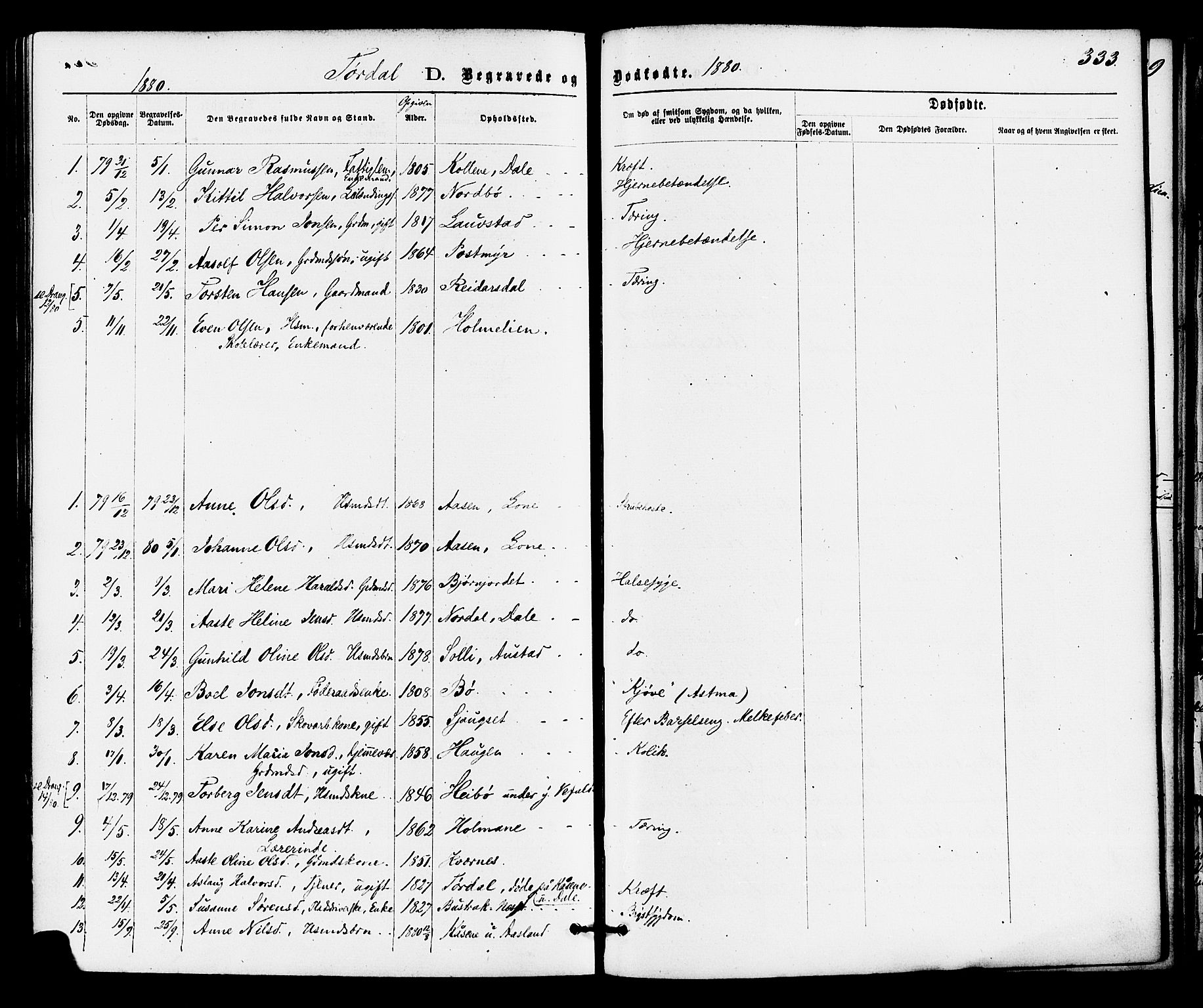 Drangedal kirkebøker, SAKO/A-258/F/Fa/L0009: Parish register (official) no. 9 /2, 1872-1884, p. 333