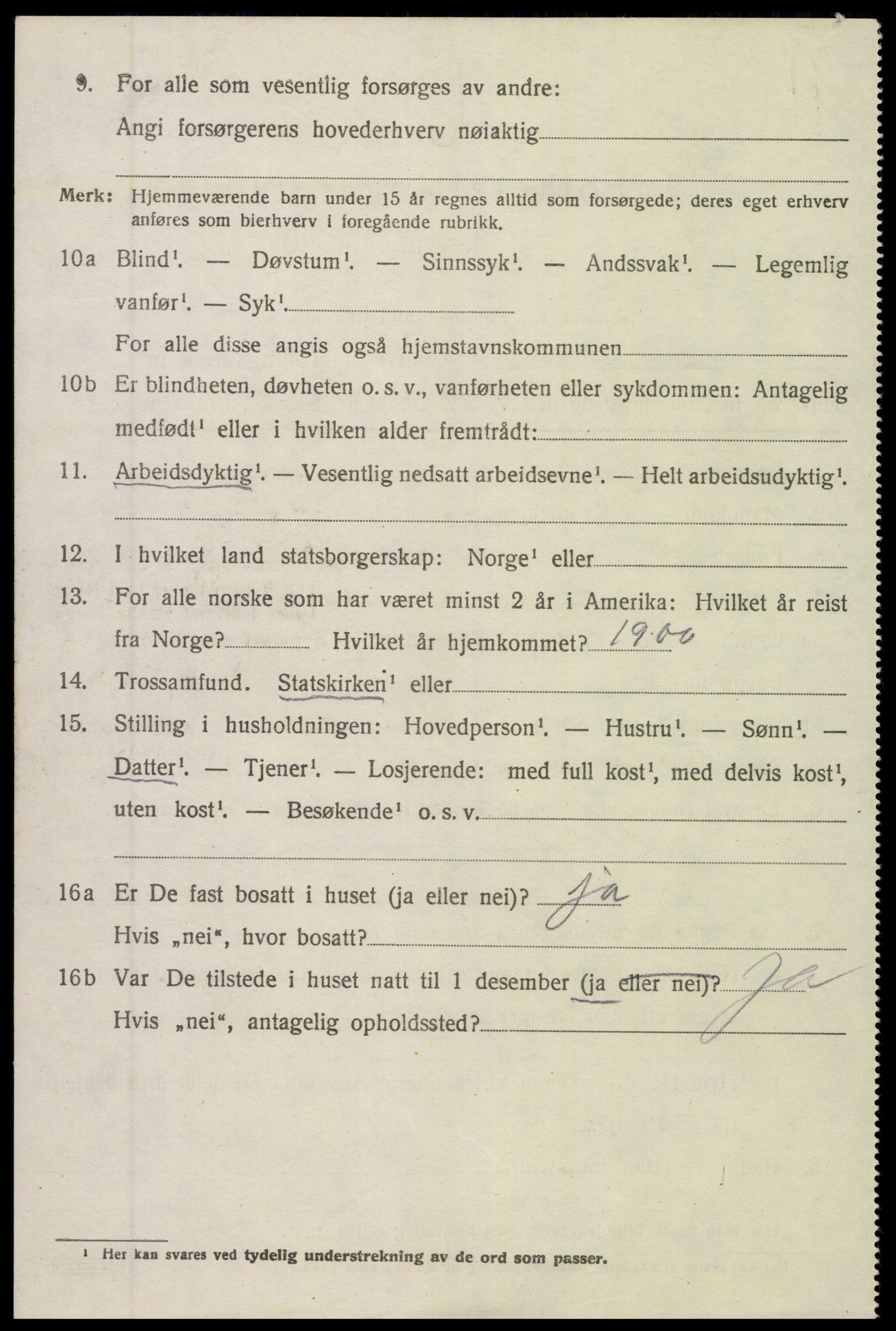 SAK, 1920 census for Øyestad, 1920, p. 9261