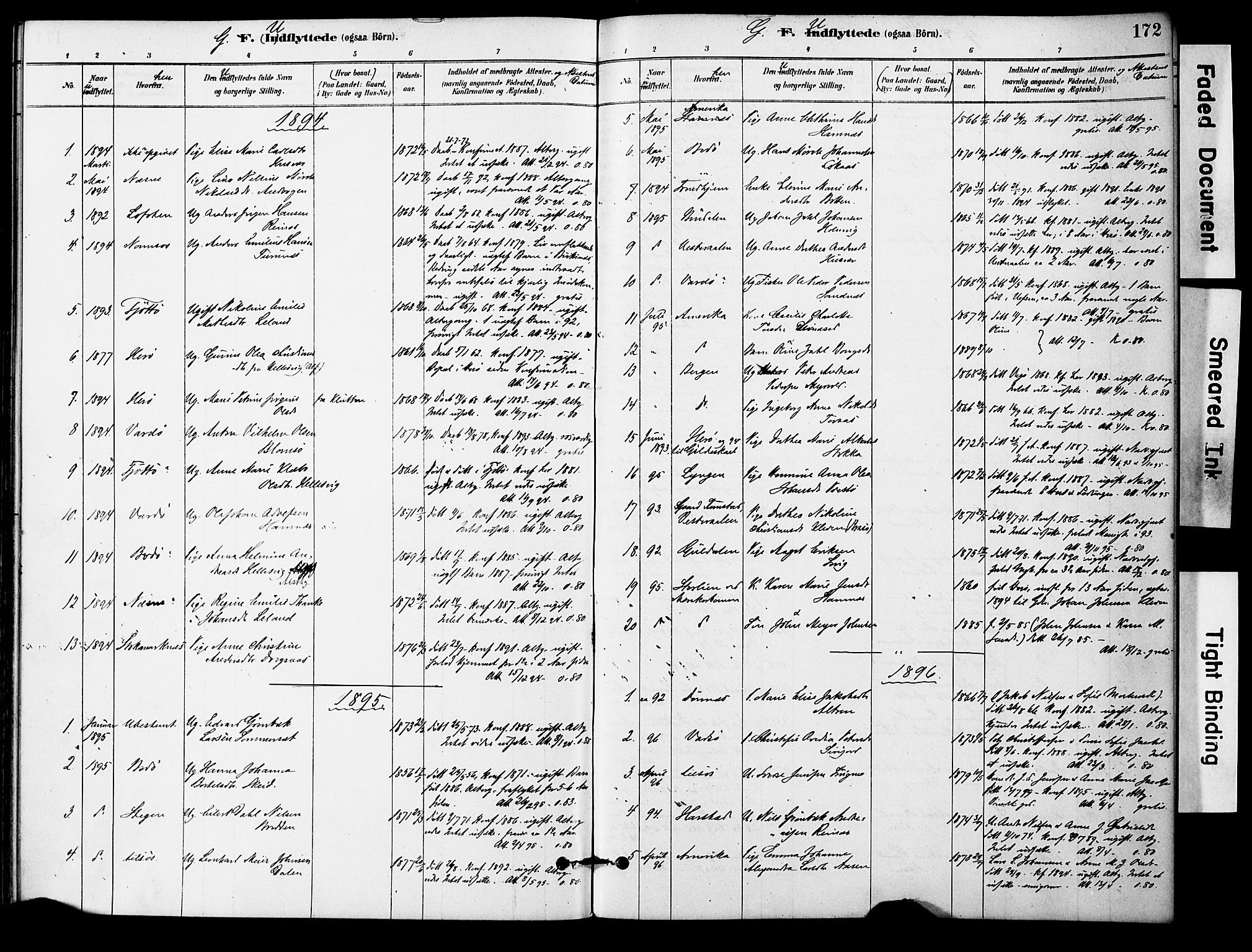 Ministerialprotokoller, klokkerbøker og fødselsregistre - Nordland, AV/SAT-A-1459/830/L0450: Parish register (official) no. 830A14, 1879-1896, p. 172