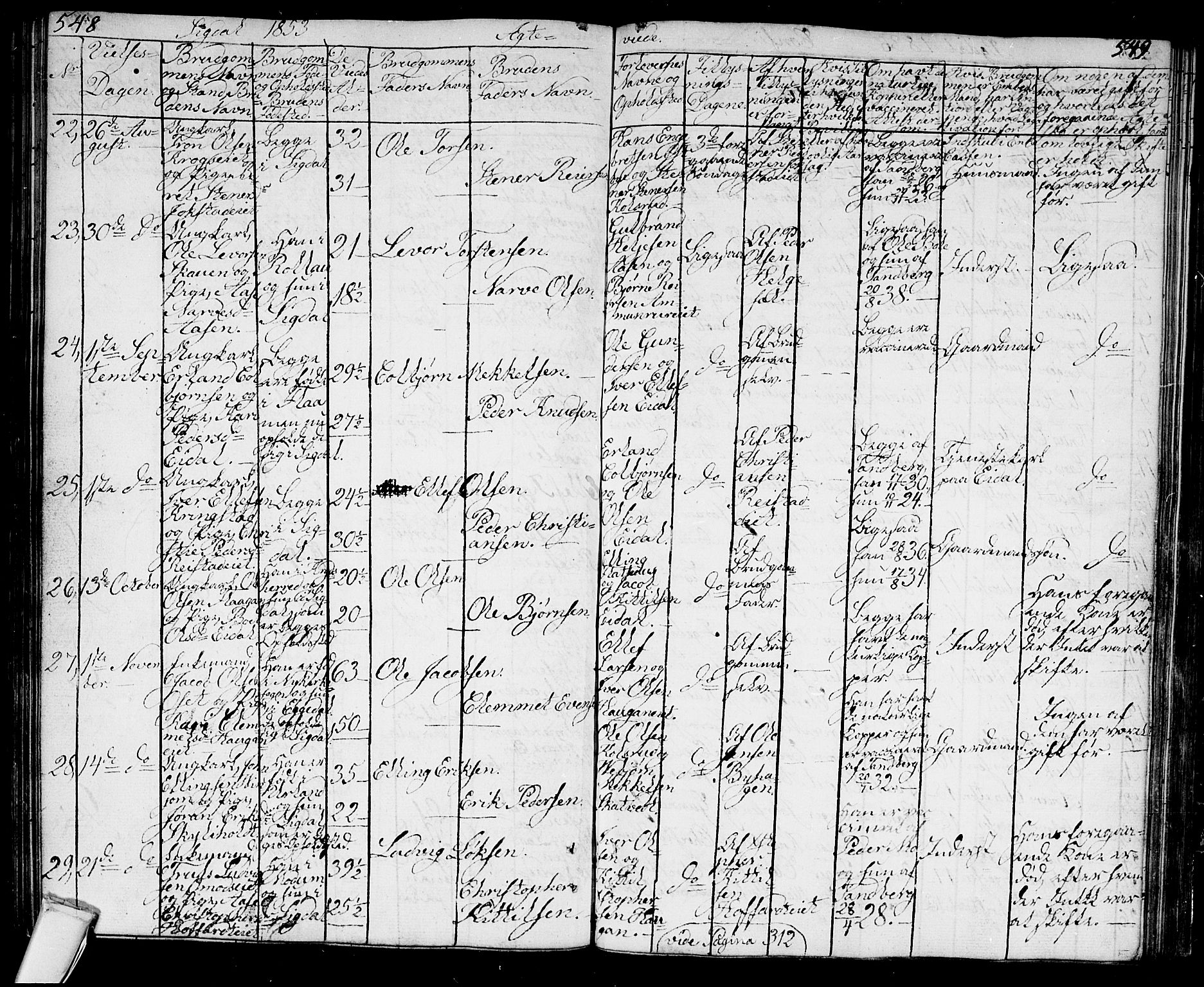 Sigdal kirkebøker, AV/SAKO-A-245/G/Ga/L0002: Parish register (copy) no. I 2, 1835-1856, p. 548-549