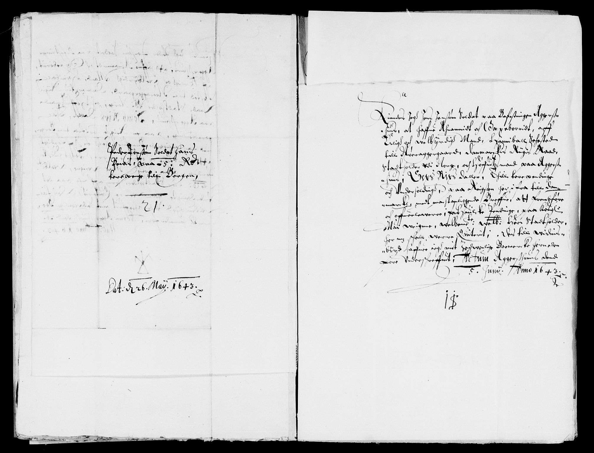 Rentekammeret inntil 1814, Reviderte regnskaper, Lensregnskaper, AV/RA-EA-5023/R/Rb/Rba/L0171: Akershus len, 1643-1644