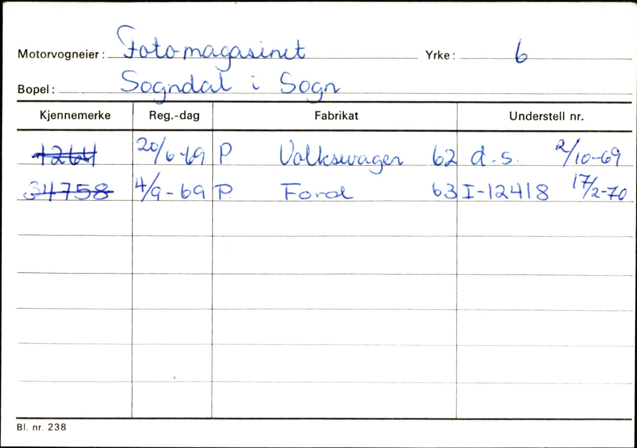 Statens vegvesen, Sogn og Fjordane vegkontor, SAB/A-5301/4/F/L0124: Eigarregister Sogndal A-U, 1945-1975, p. 633