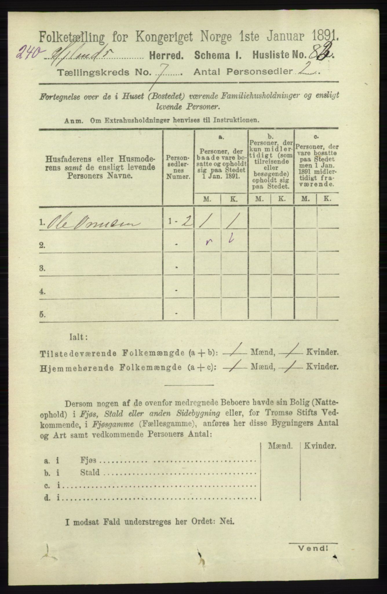 RA, 1891 census for 1133 Hjelmeland, 1891, p. 1946