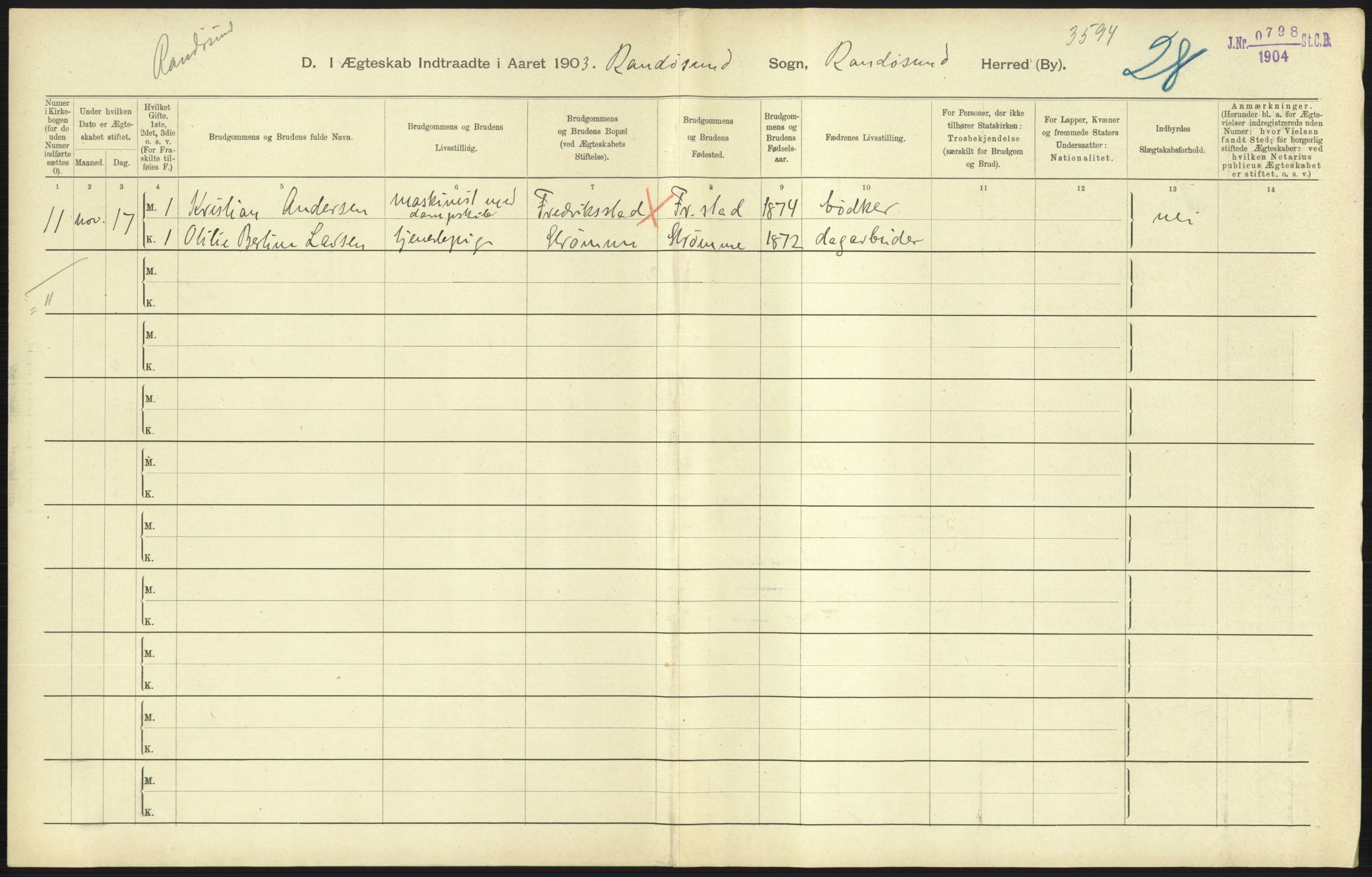 Statistisk sentralbyrå, Sosiodemografiske emner, Befolkning, AV/RA-S-2228/D/Df/Dfa/Dfaa/L0011: Lister og Mandal amt: Fødte, gifte, døde, 1903, p. 345