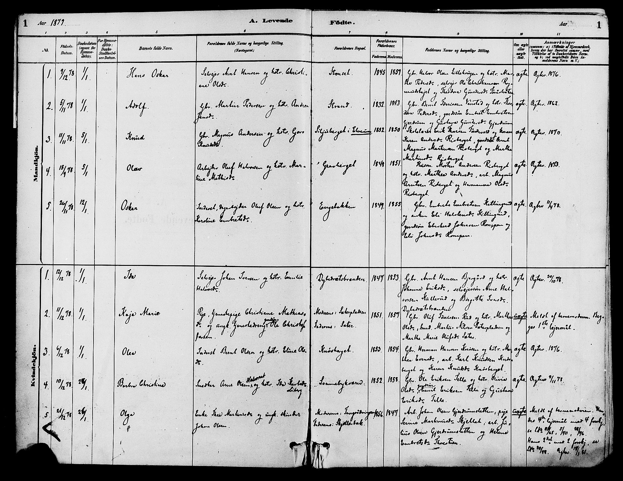 Våler prestekontor, Hedmark, SAH/PREST-040/H/Ha/Haa/L0002: Parish register (official) no. 3, 1879-1911, p. 1