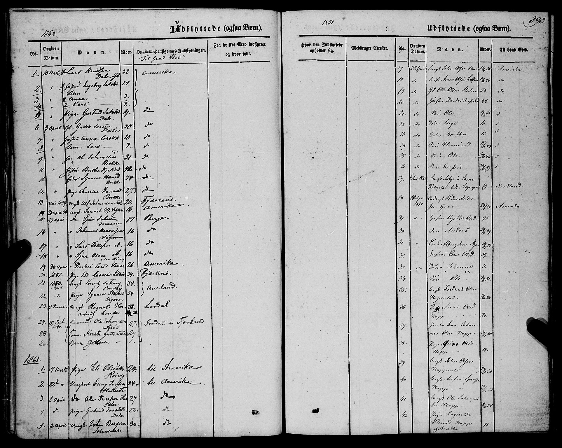 Vik sokneprestembete, SAB/A-81501: Parish register (official) no. A 8, 1846-1865, p. 390