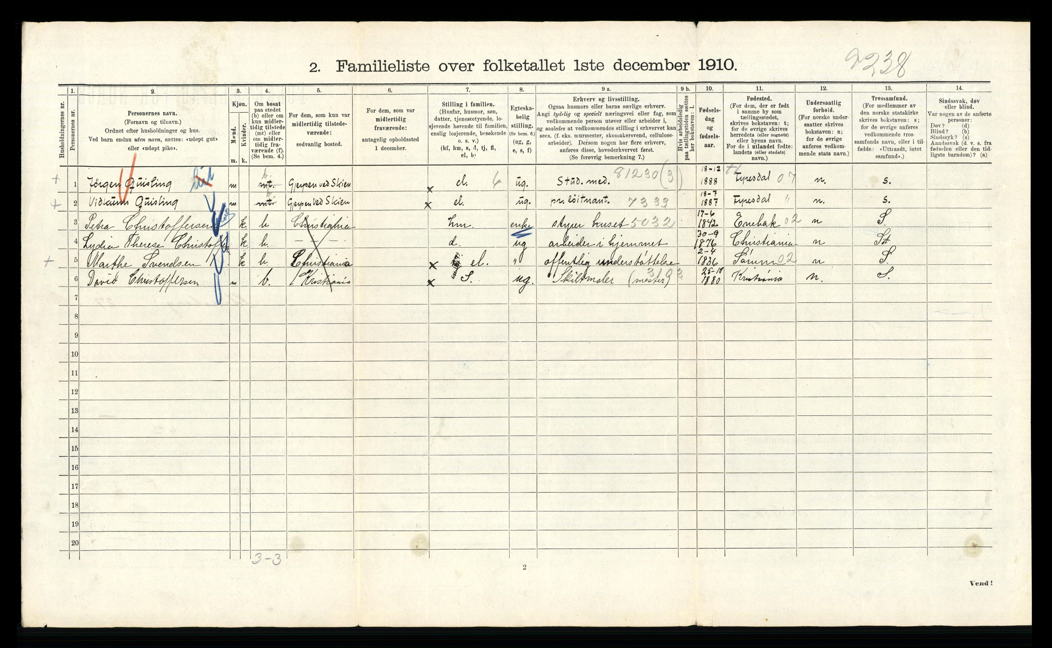 RA, 1910 census for Kristiania, 1910, p. 97886