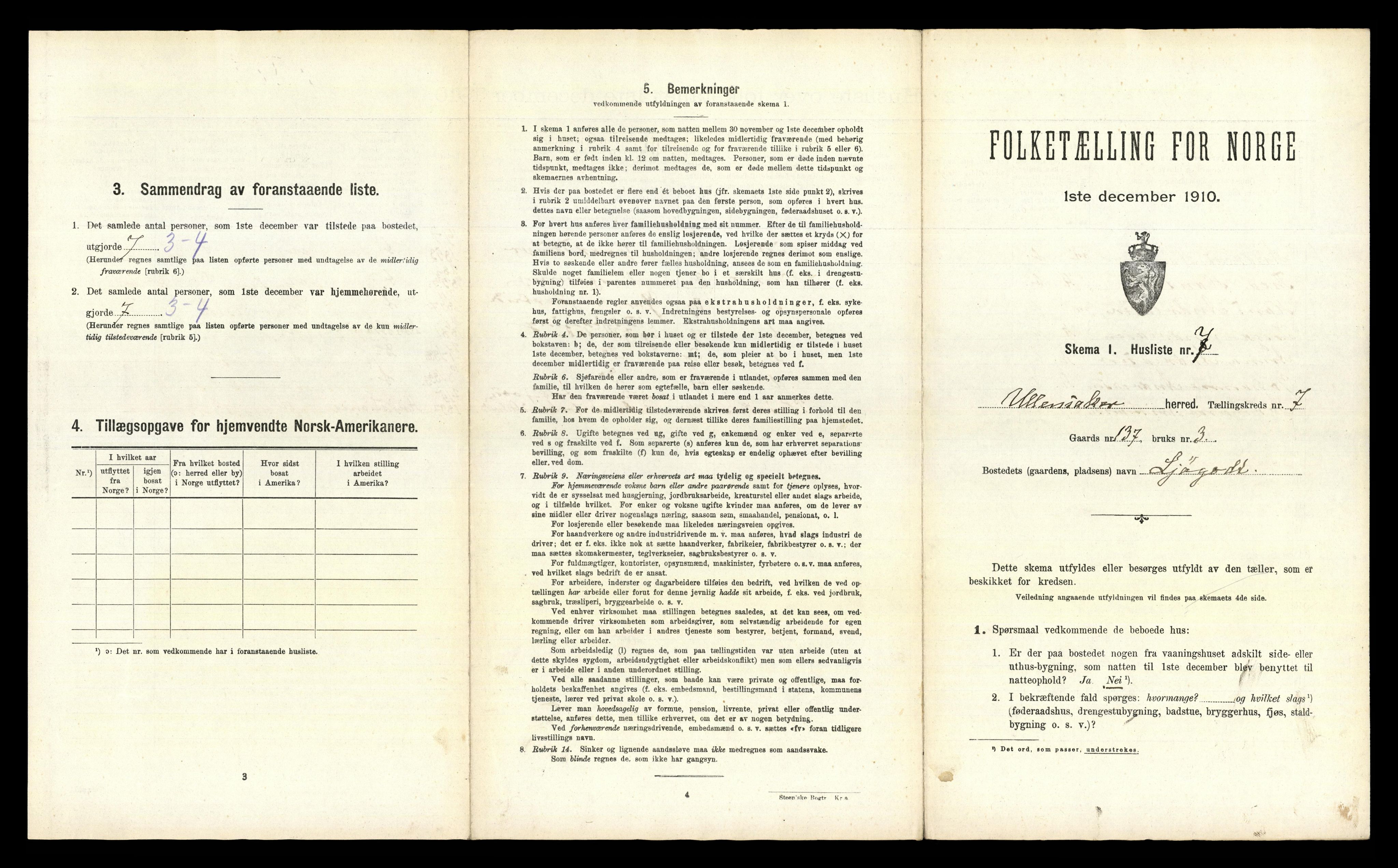 RA, 1910 census for Ullensaker, 1910, p. 1531