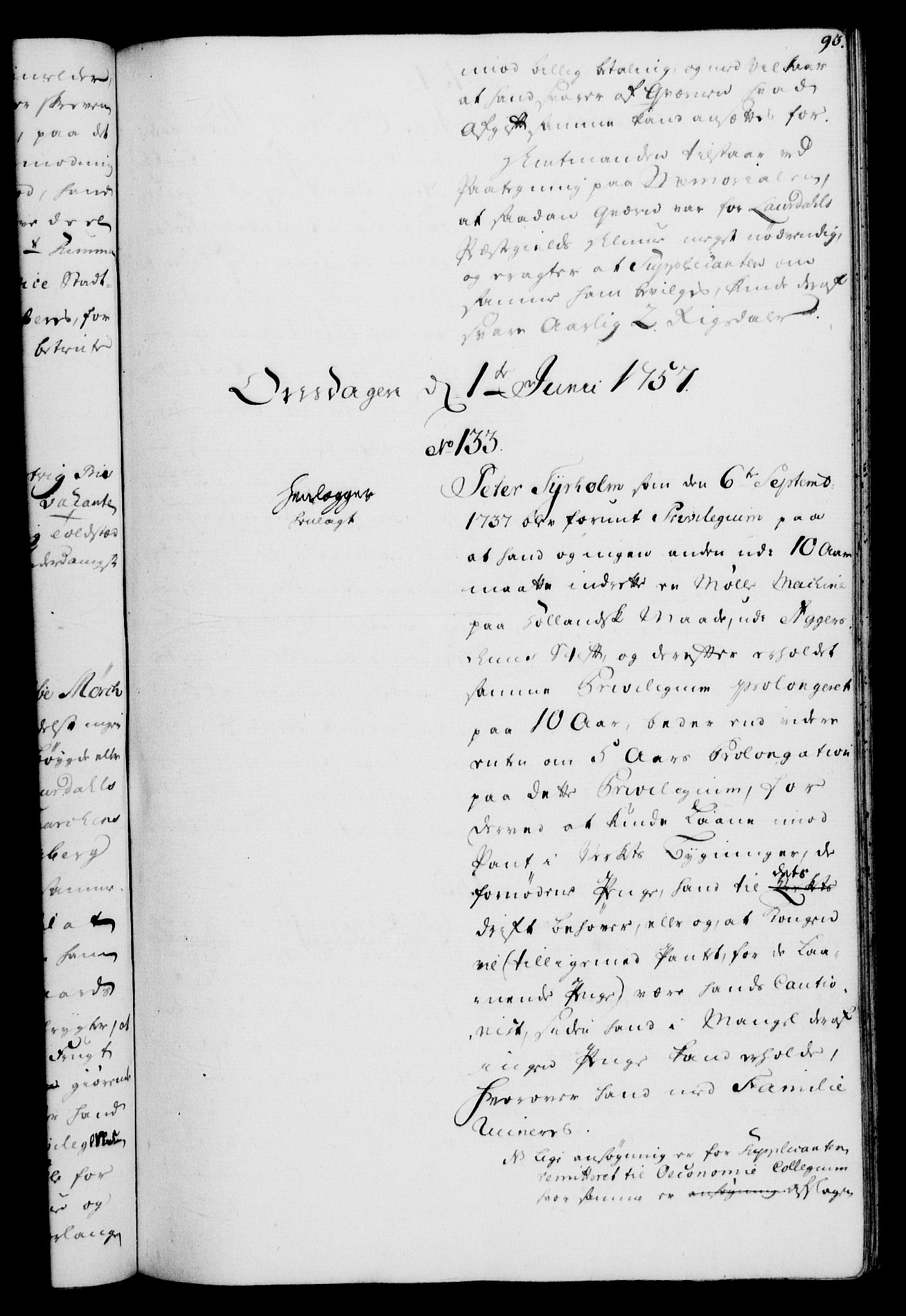 Rentekammeret, Kammerkanselliet, RA/EA-3111/G/Gh/Gha/L0034: Norsk ekstraktmemorialprotokoll (merket RK 53.79), 1756-1759, p. 93