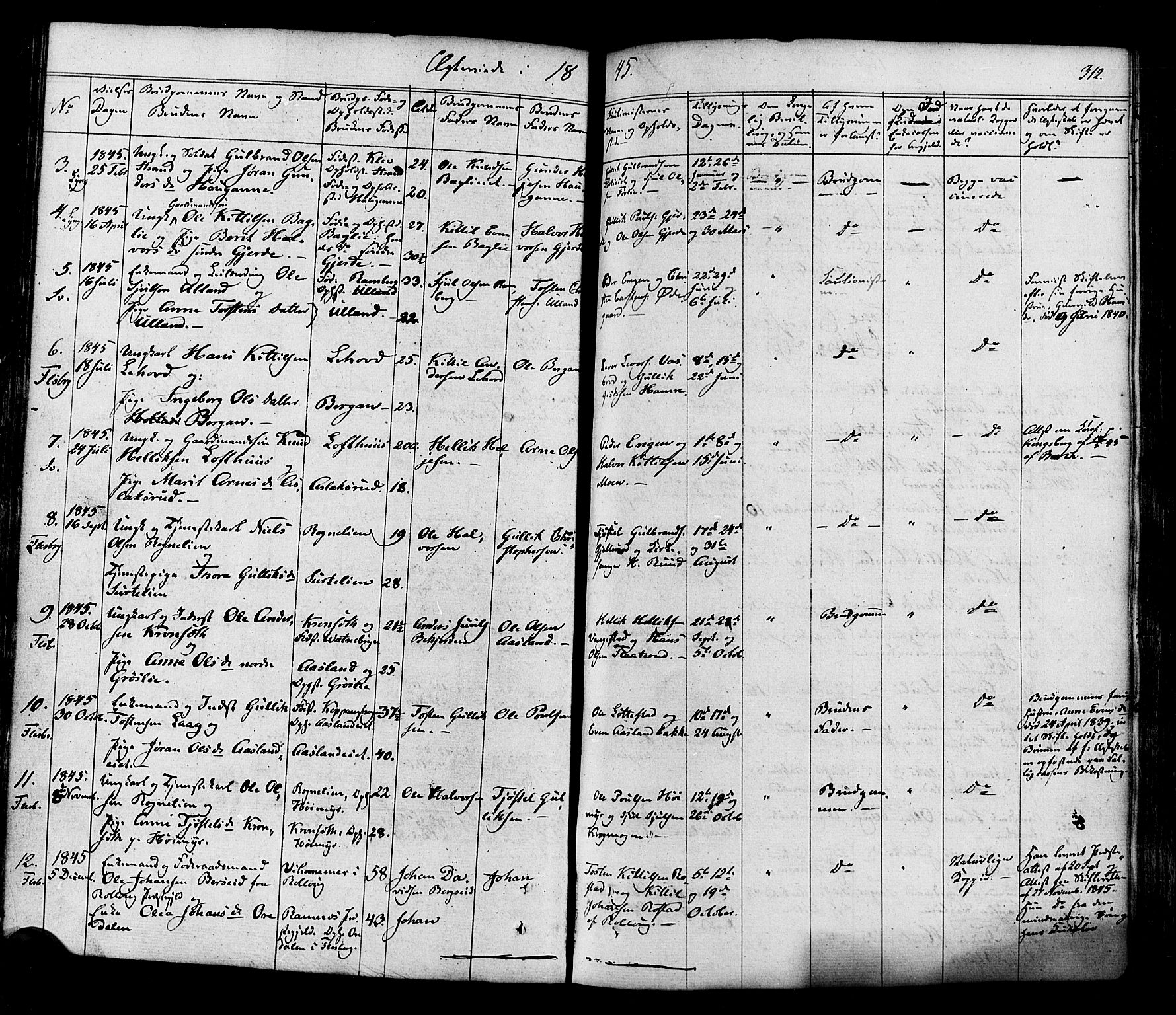 Flesberg kirkebøker, AV/SAKO-A-18/F/Fa/L0006: Parish register (official) no. I 6, 1834-1860, p. 312