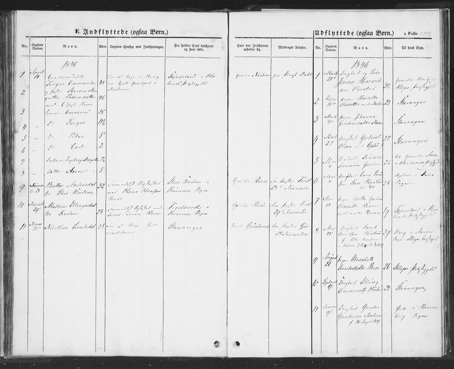 Hå sokneprestkontor, AV/SAST-A-101801/001/30BA/L0006: Parish register (official) no. A 5, 1842-1853, p. 137