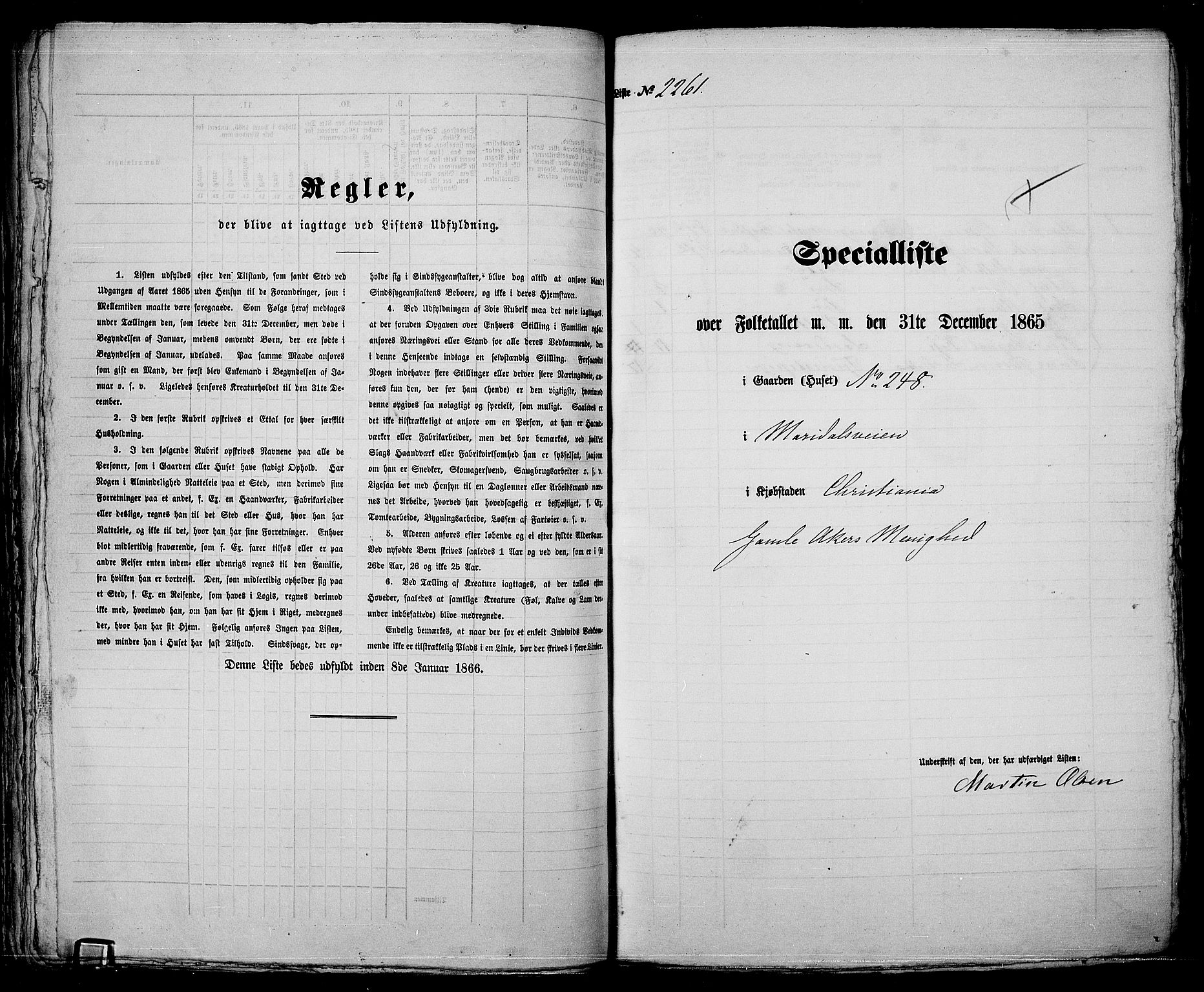 RA, 1865 census for Kristiania, 1865, p. 5035