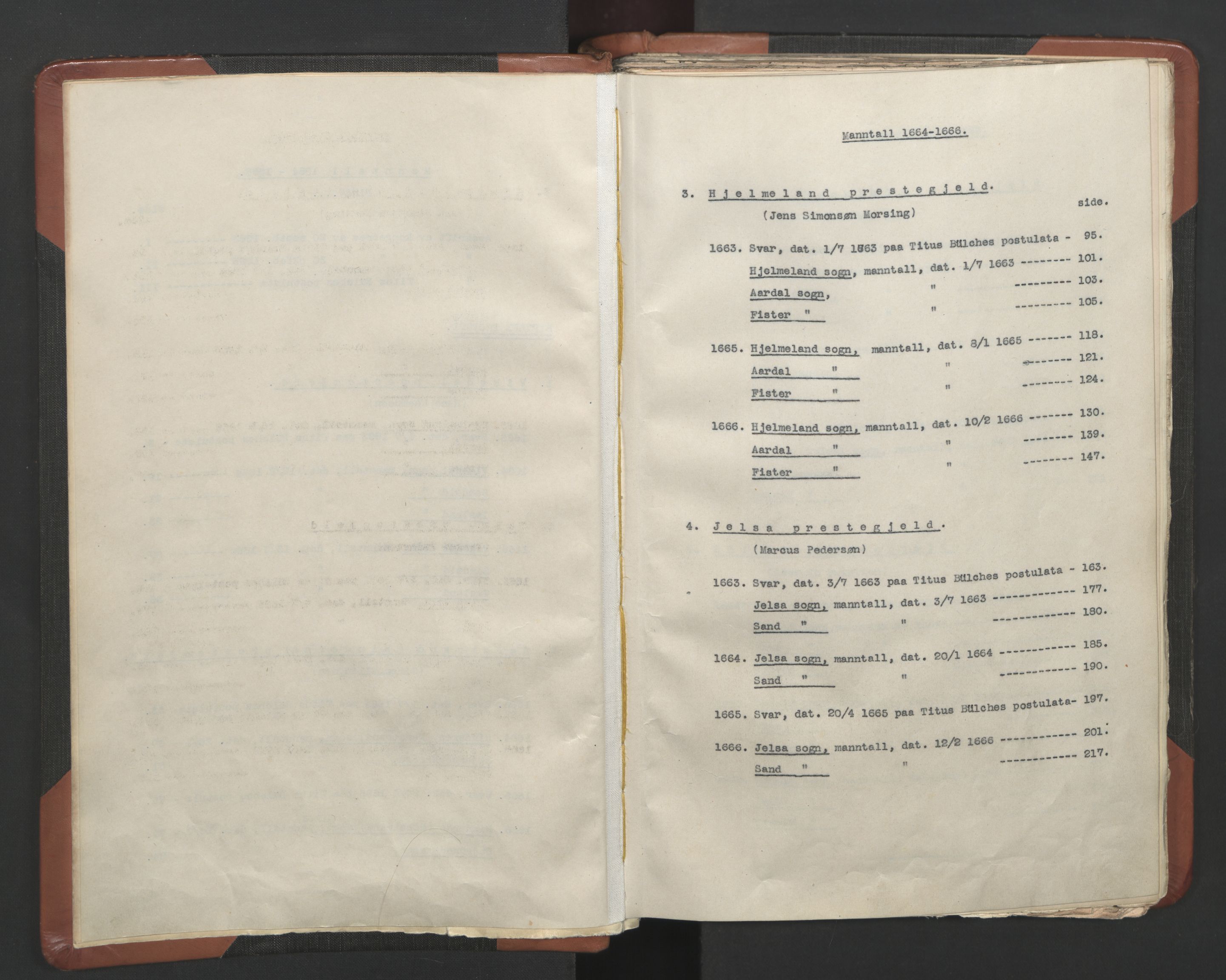 RA, Vicar's Census 1664-1666, no. 19: Ryfylke deanery, 1664-1666