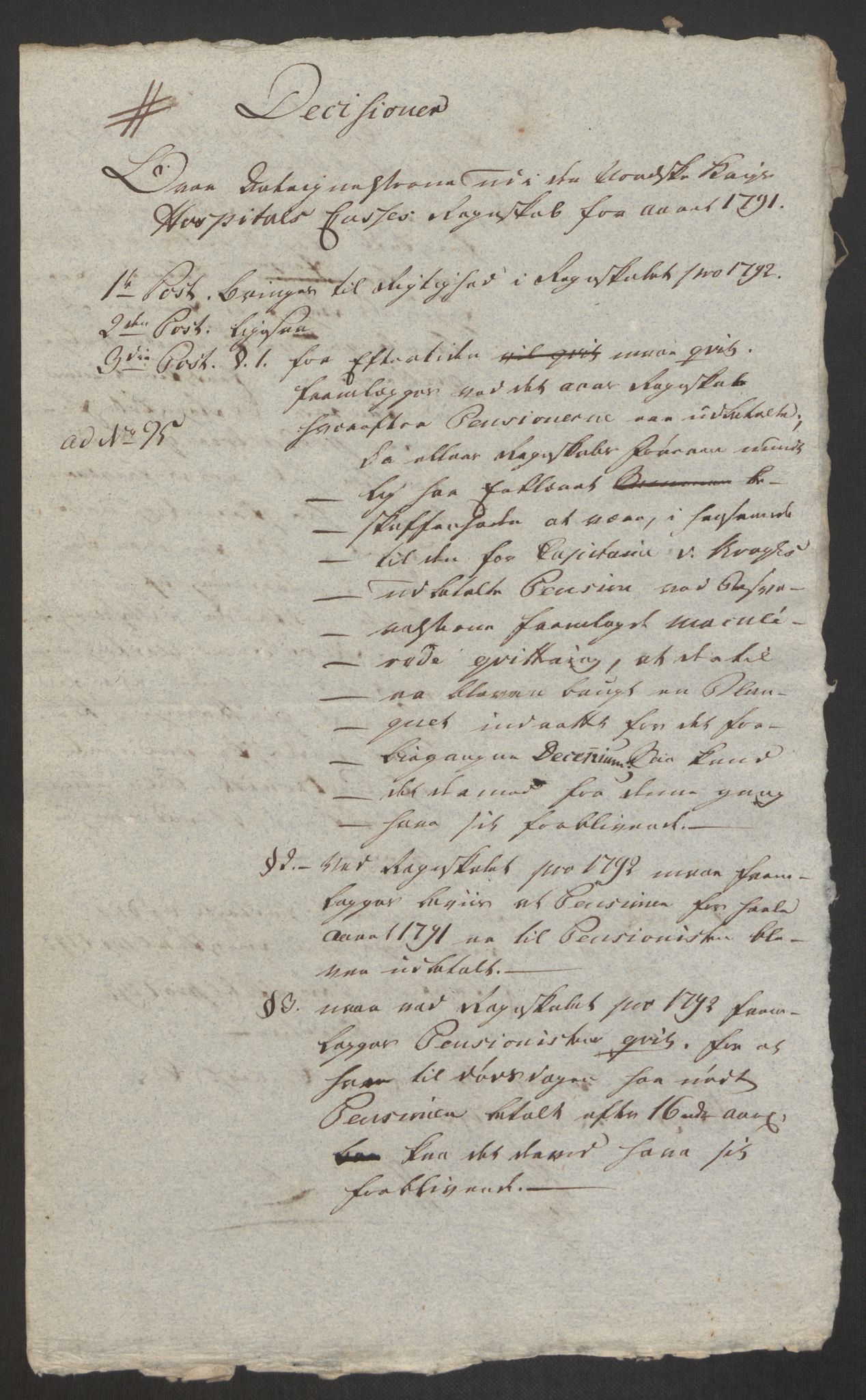 Forsvaret, Den norske kvesthuskasse/krigshospitalkasse, AV/RA-RAFA-1887/F/Fa/L0008: Konsepter, 1790-1793, p. 1187