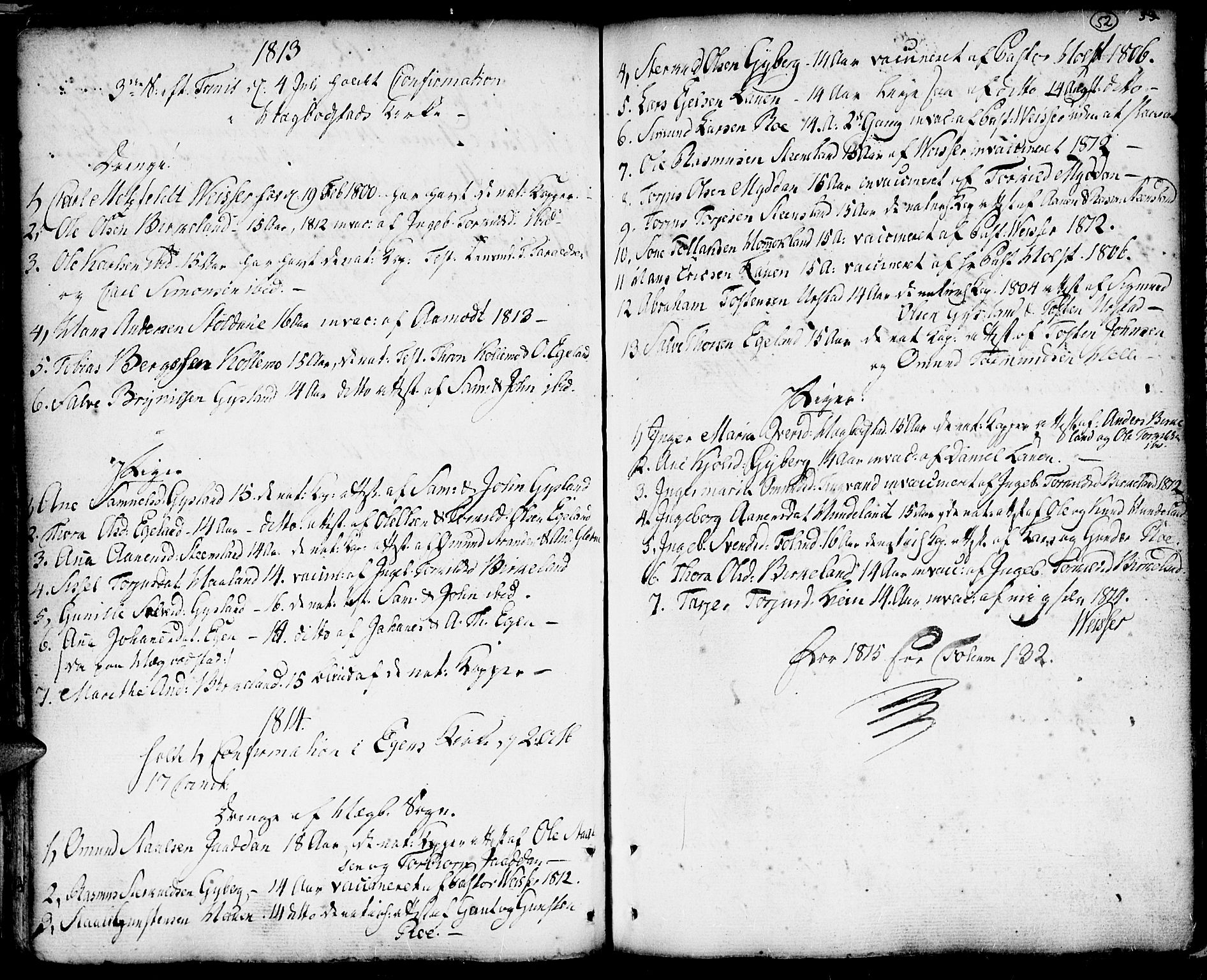Hægebostad sokneprestkontor, SAK/1111-0024/F/Fa/Faa/L0001: Parish register (official) no. A 1 /1, 1760-1820, p. 52