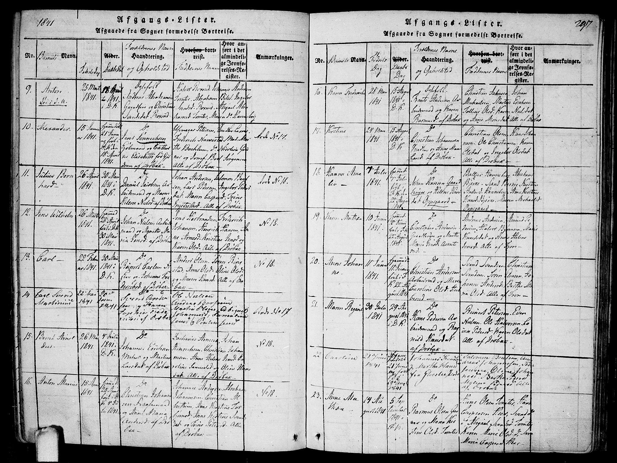 Drøbak prestekontor Kirkebøker, AV/SAO-A-10142a/F/Fa/L0001: Parish register (official) no. I 1, 1816-1842, p. 297