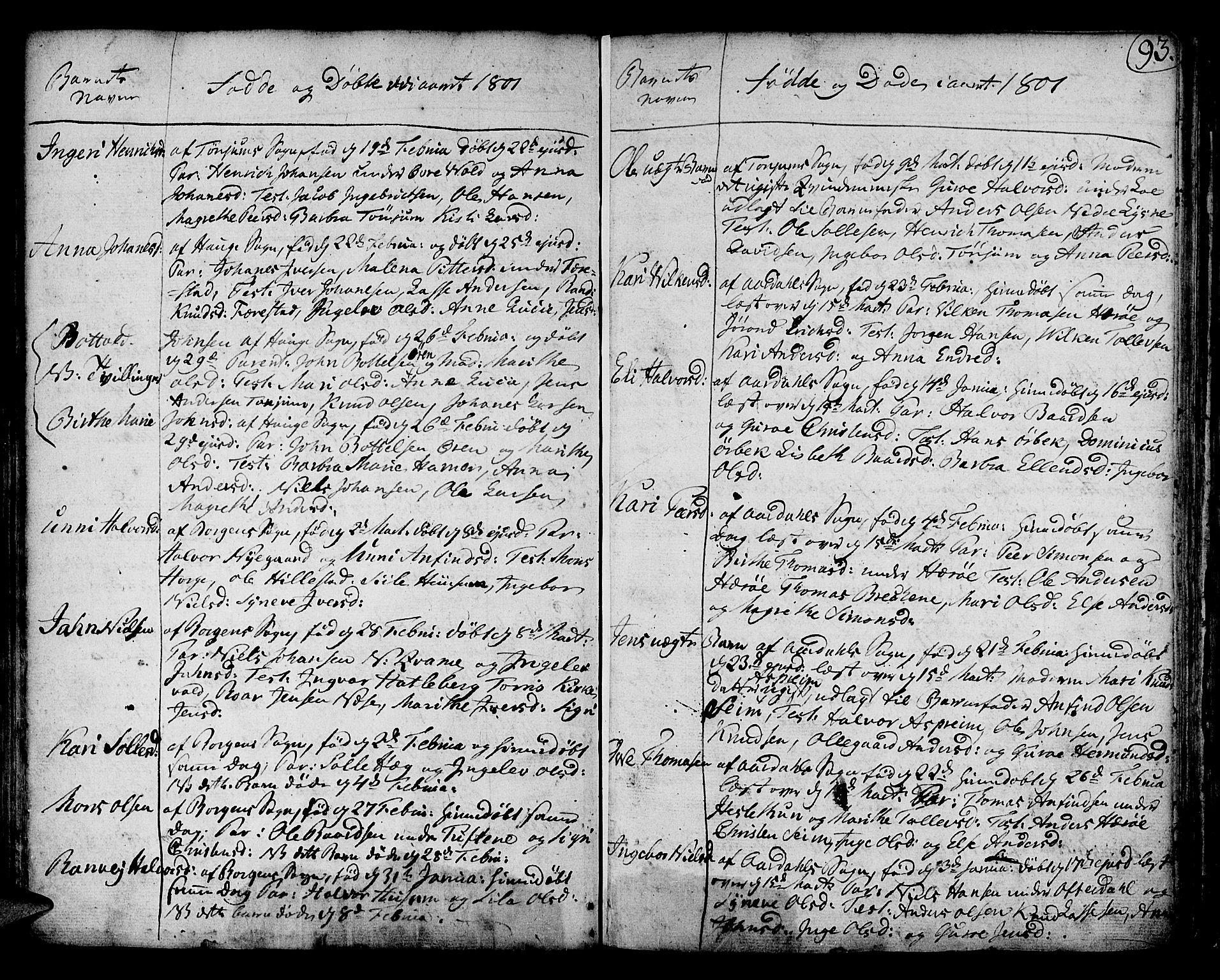 Lærdal sokneprestembete, SAB/A-81201: Parish register (official) no. A 3, 1783-1804, p. 93