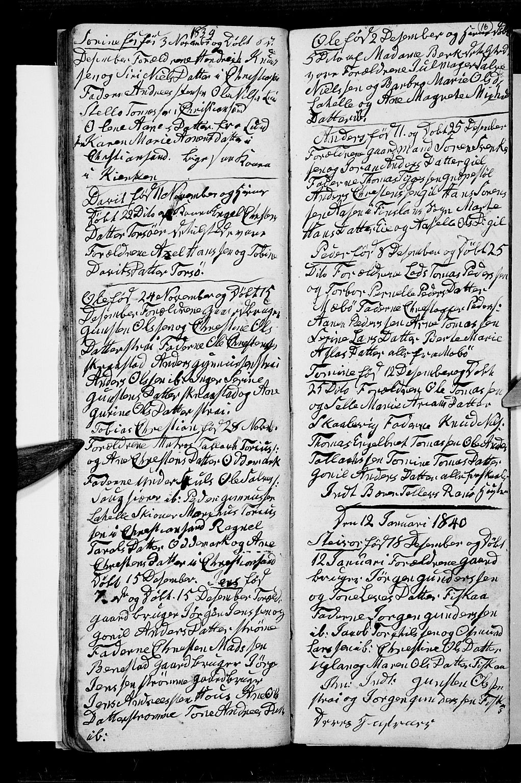 Oddernes sokneprestkontor, AV/SAK-1111-0033/F/Fb/Fba/L0004: Parish register (copy) no. B 4, 1837-1846, p. 16