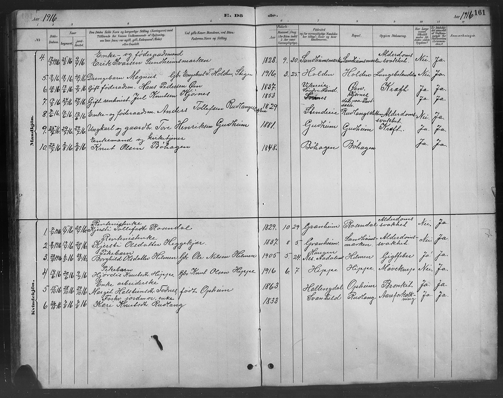 Nord-Aurdal prestekontor, AV/SAH-PREST-132/H/Ha/Hab/L0008: Parish register (copy) no. 8, 1883-1916, p. 161