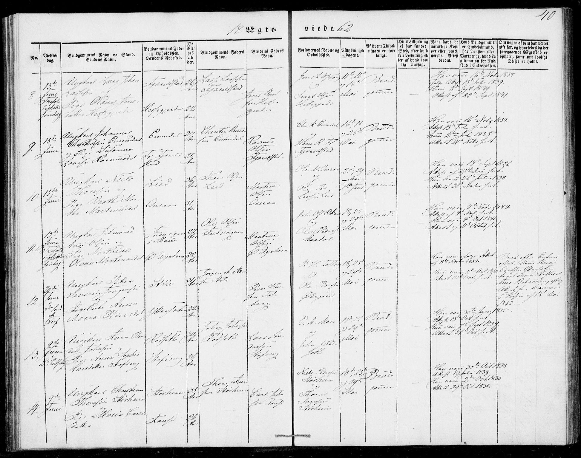 Ministerialprotokoller, klokkerbøker og fødselsregistre - Møre og Romsdal, SAT/A-1454/520/L0276: Parish register (official) no. 520A06, 1844-1881, p. 40