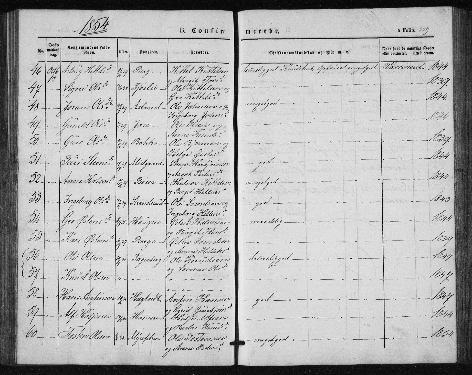 Tinn kirkebøker, SAKO/A-308/F/Fa/L0005: Parish register (official) no. I 5, 1844-1856, p. 229