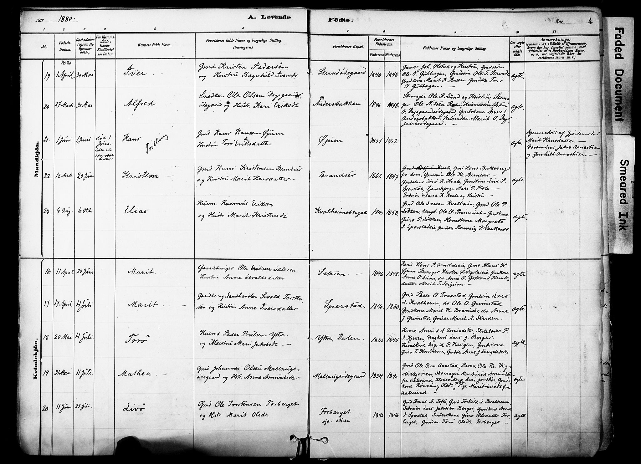 Skjåk prestekontor, AV/SAH-PREST-072/H/Ha/Haa/L0003: Parish register (official) no. 3, 1880-1907, p. 4