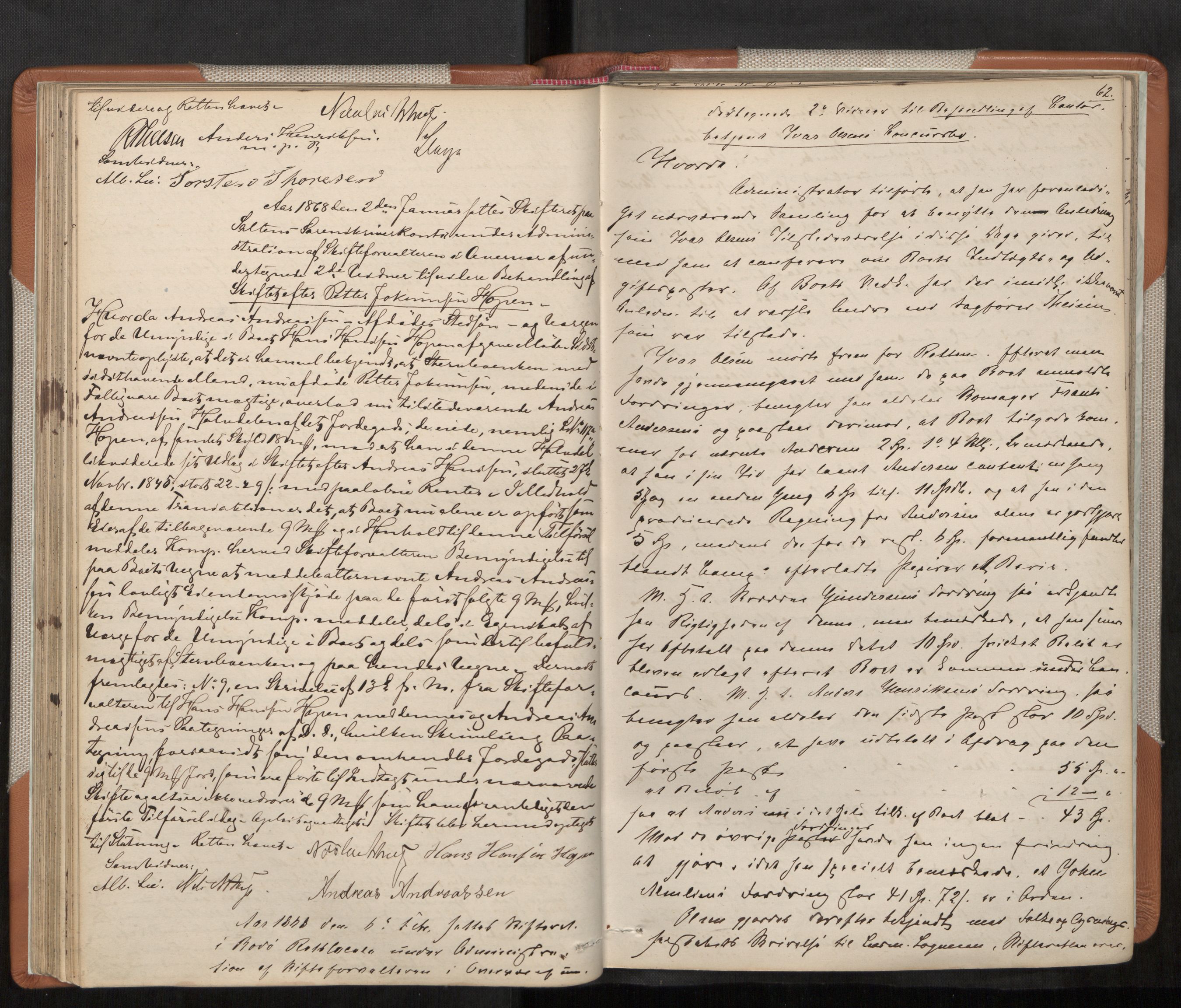 Salten sorenskriveri, AV/SAT-A-4578/1/3/3B/L0003: Skiftebehandlingsprotokoll, 1865-1873, p. 62