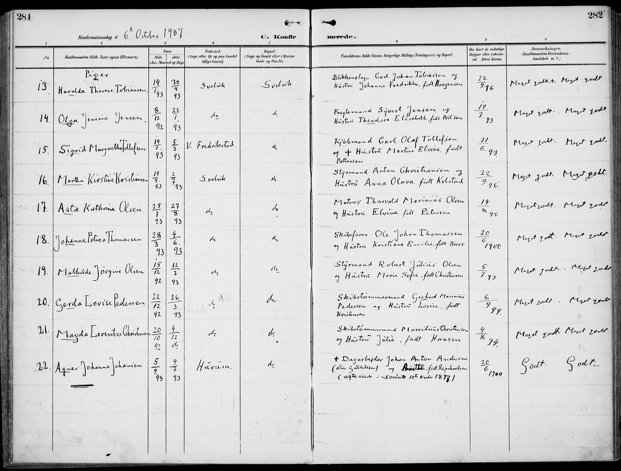 Strømm kirkebøker, SAKO/A-322/F/Fb/L0002: Parish register (official) no. II 2, 1900-1919, p. 281-282