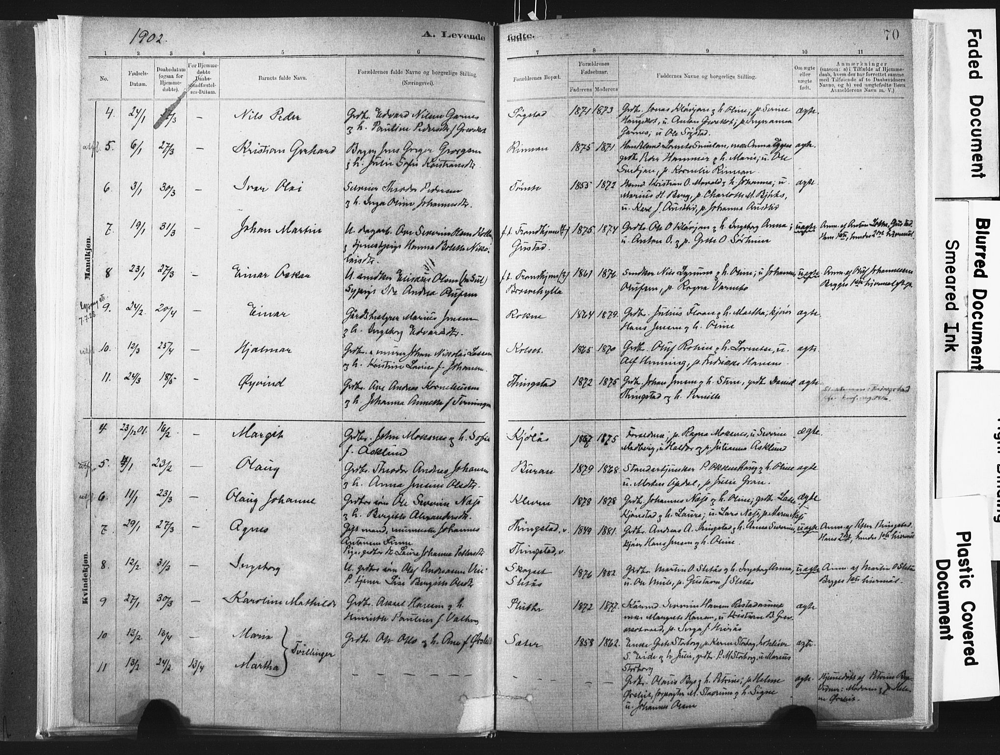 Ministerialprotokoller, klokkerbøker og fødselsregistre - Nord-Trøndelag, SAT/A-1458/721/L0207: Parish register (official) no. 721A02, 1880-1911, p. 70