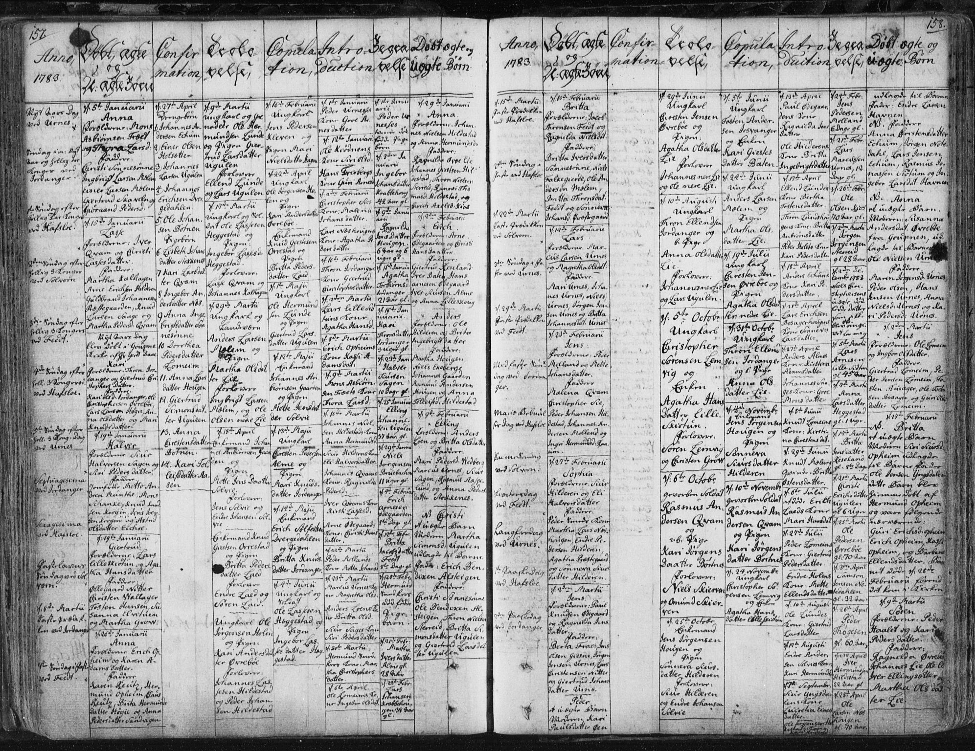 Hafslo sokneprestembete, AV/SAB-A-80301/H/Haa/Haaa/L0002: Parish register (official) no. A 2, 1755-1806, p. 157-158