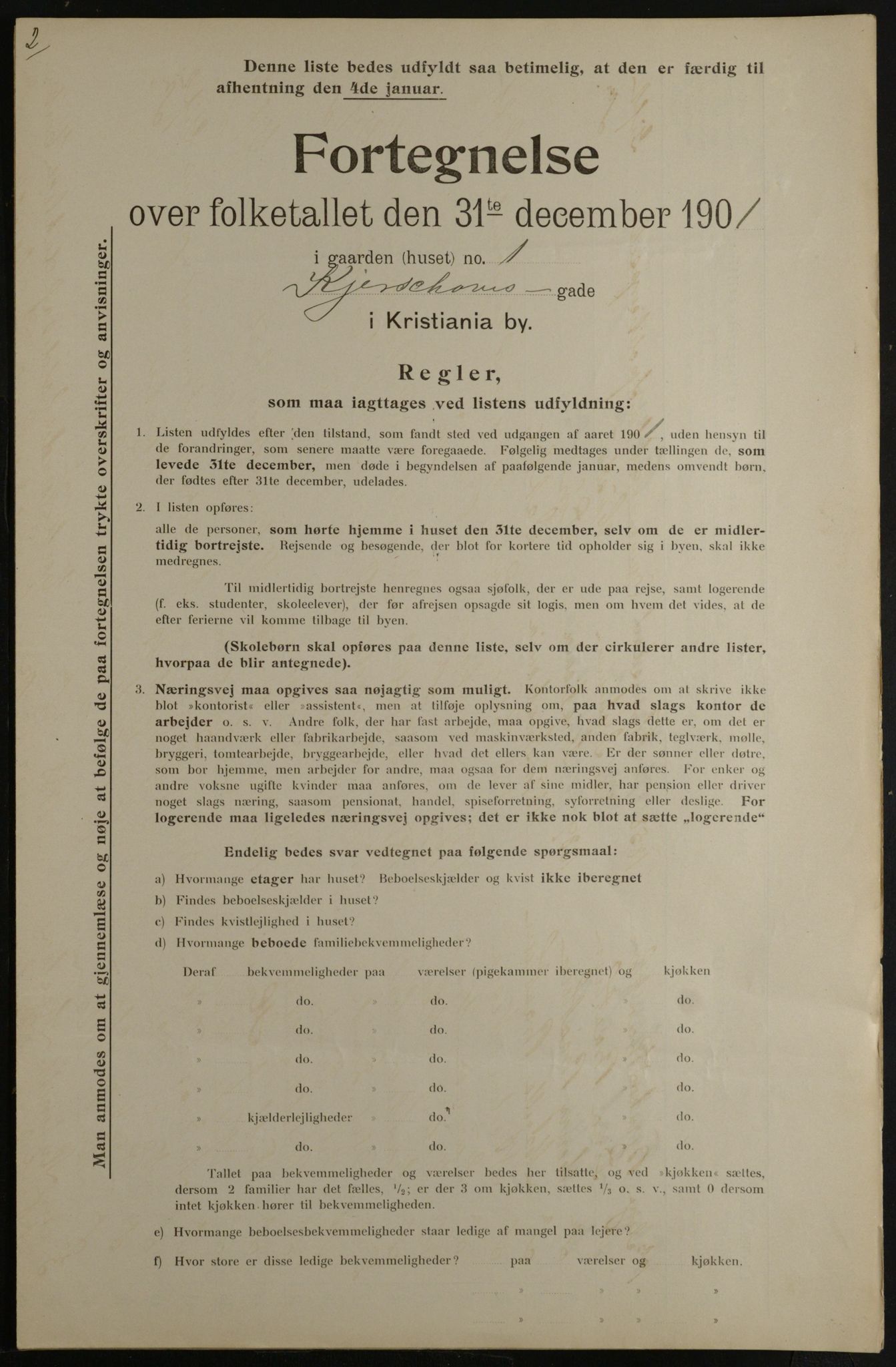 OBA, Municipal Census 1901 for Kristiania, 1901, p. 7707