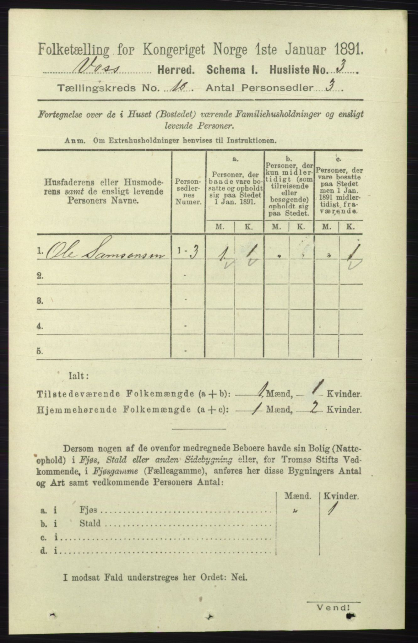 RA, 1891 census for 1235 Voss, 1891, p. 5107