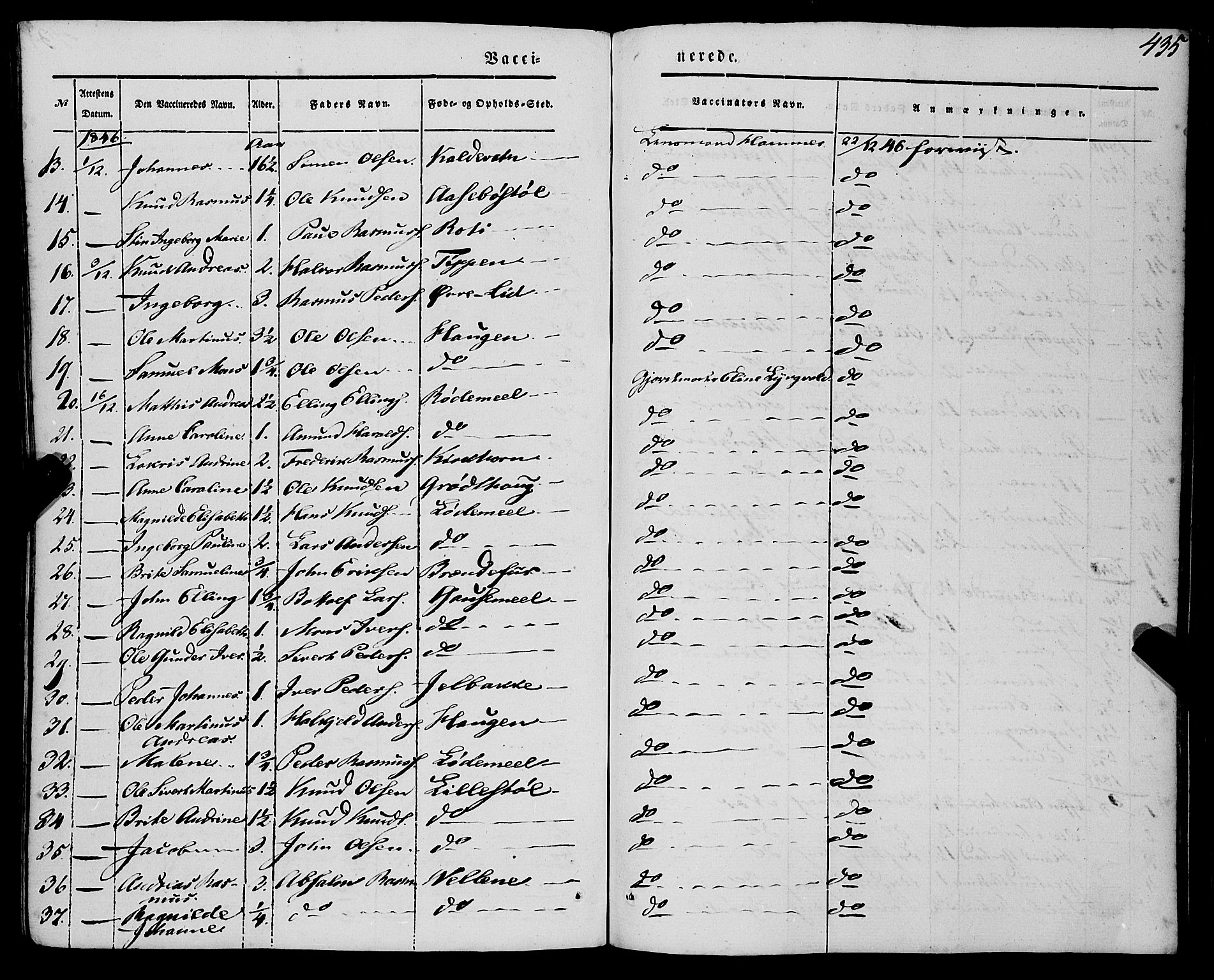 Eid sokneprestembete, SAB/A-82301/H/Haa/Haaa/L0007: Parish register (official) no. A 7, 1844-1858, p. 435