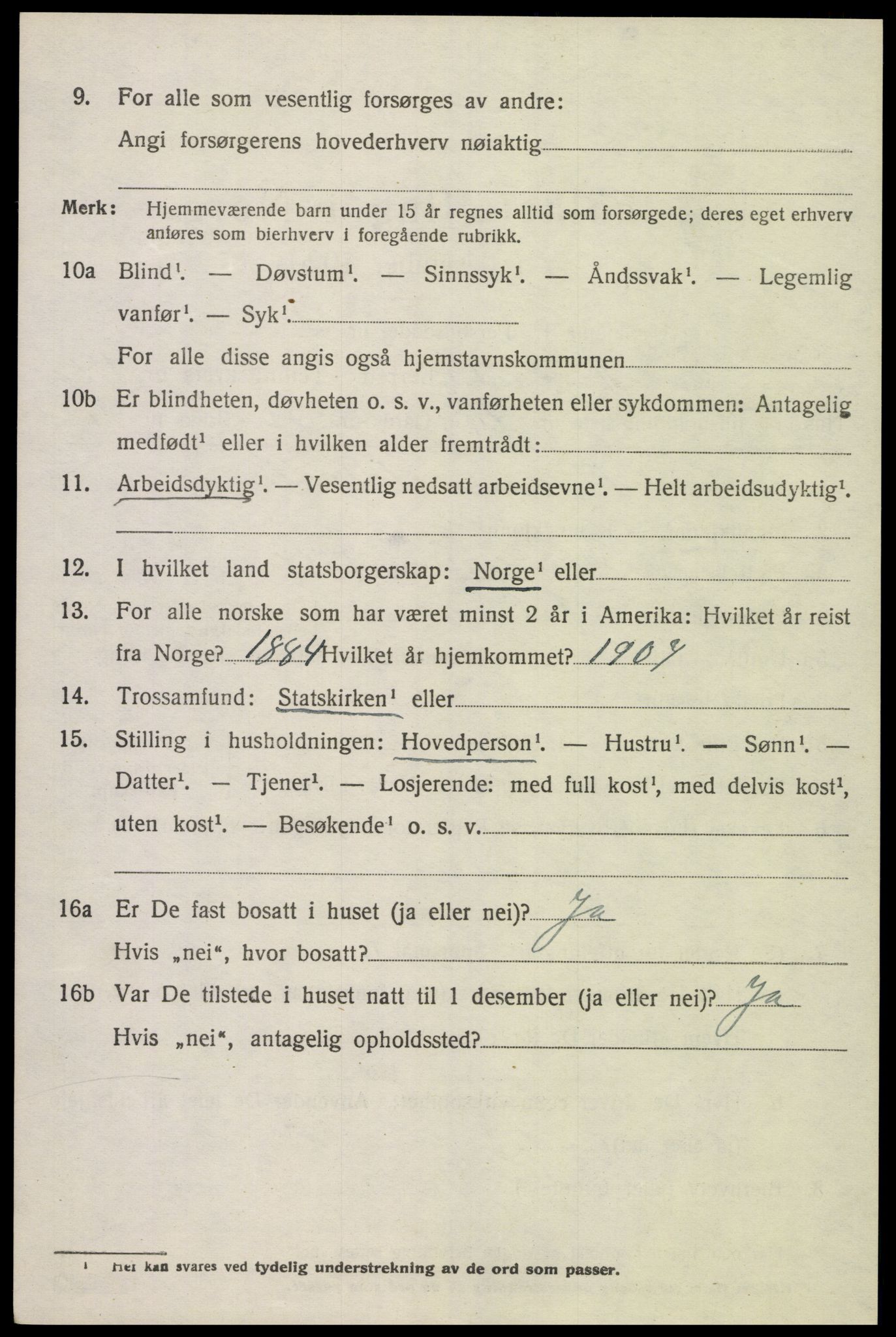 SAK, 1920 census for Sør-Audnedal, 1920, p. 5604