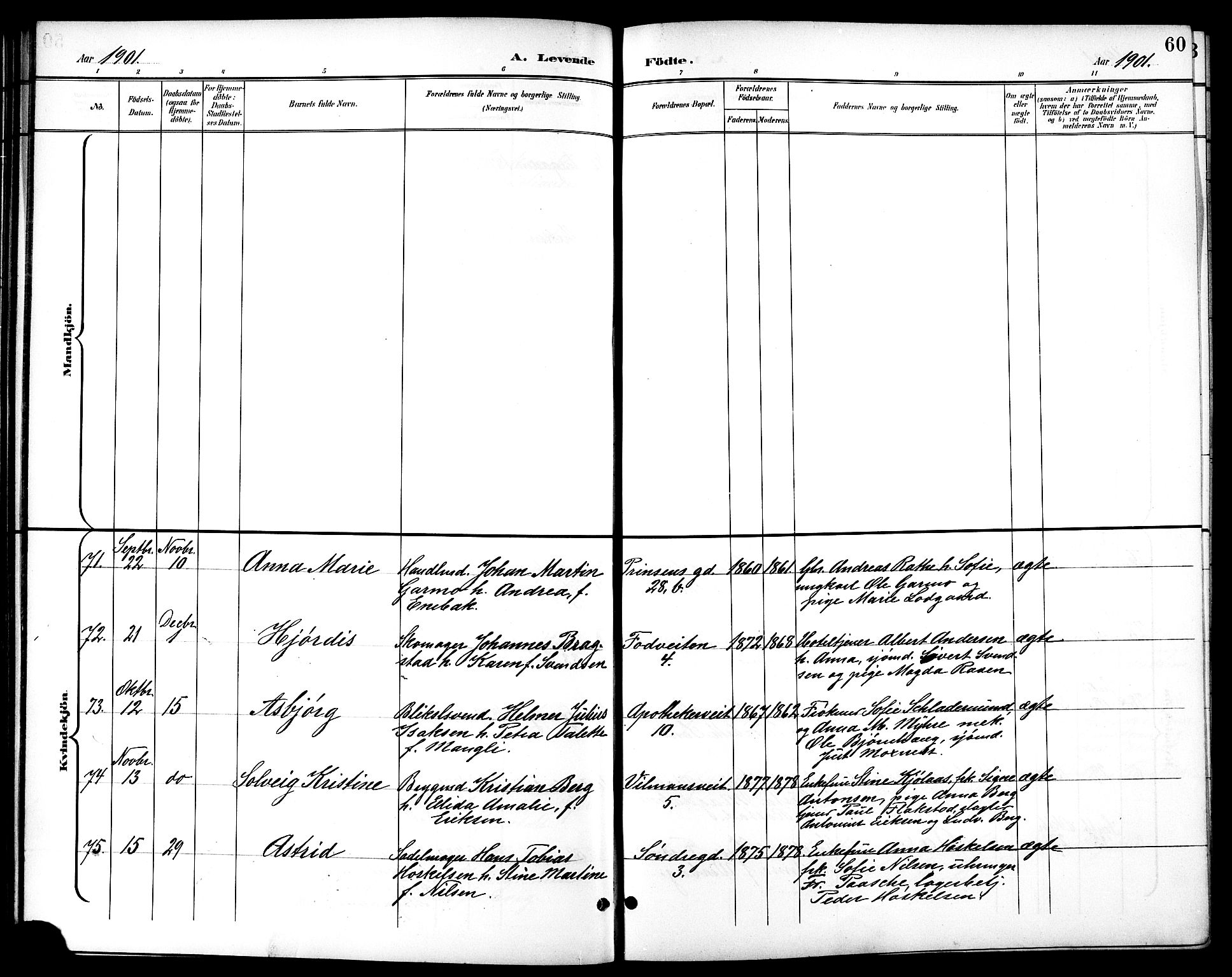 Ministerialprotokoller, klokkerbøker og fødselsregistre - Sør-Trøndelag, AV/SAT-A-1456/601/L0094: Parish register (copy) no. 601C12, 1898-1911, p. 60