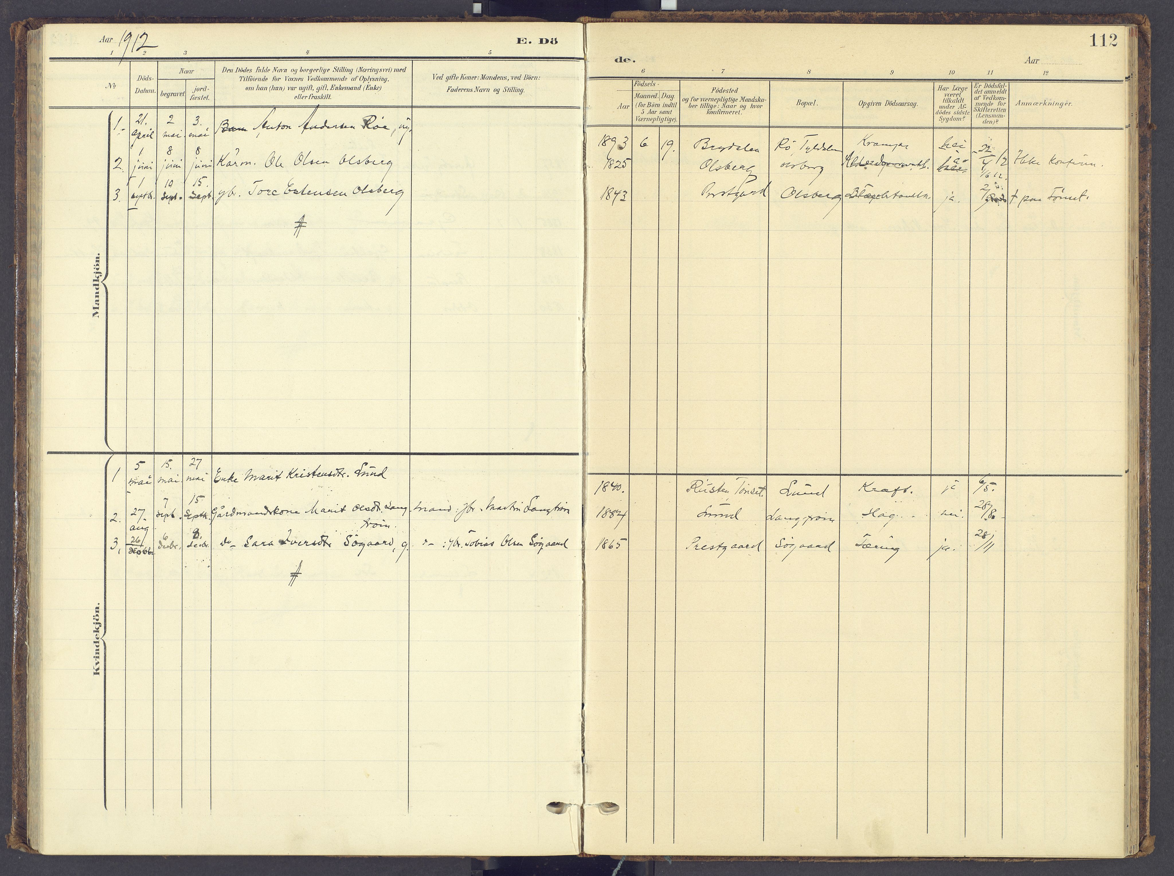 Tynset prestekontor, SAH/PREST-058/H/Ha/Haa/L0028: Parish register (official) no. 28, 1902-1929, p. 112